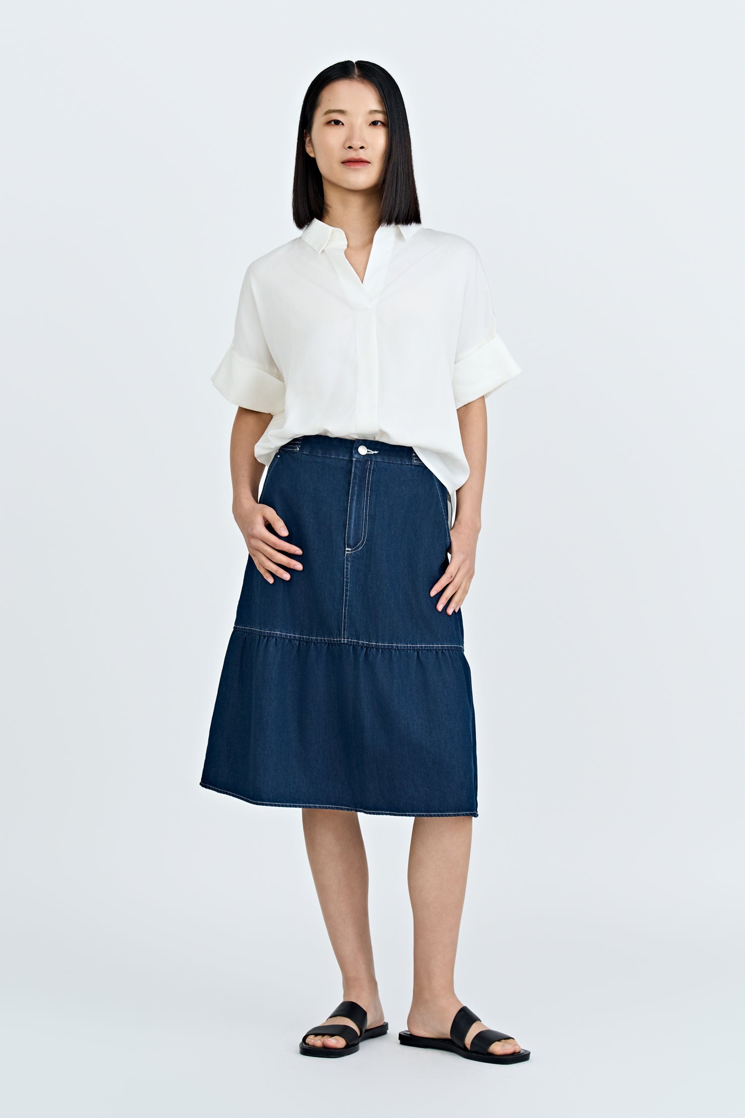 Skipper Collar Blouse - Cream