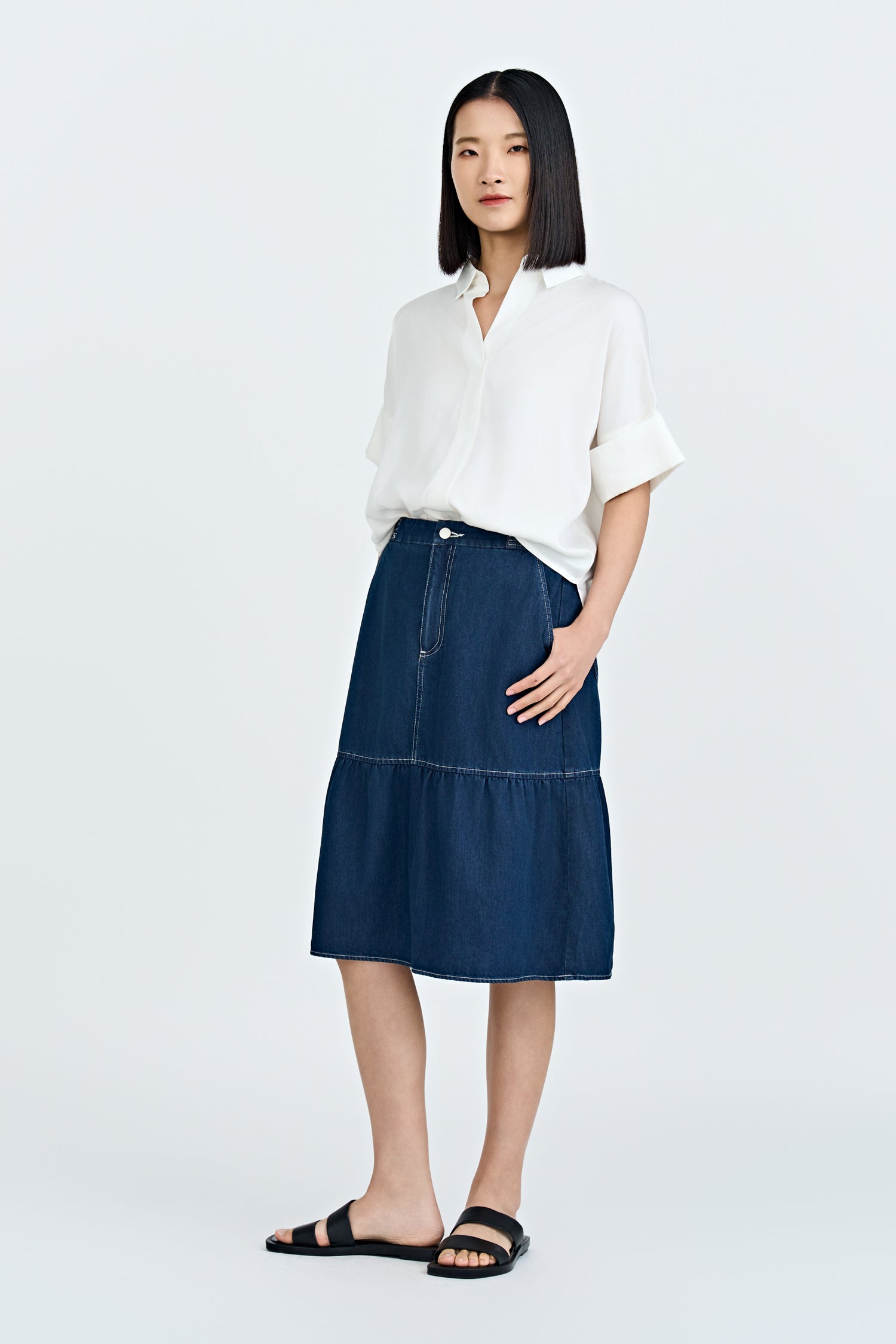 Skipper Collar Blouse - Cream