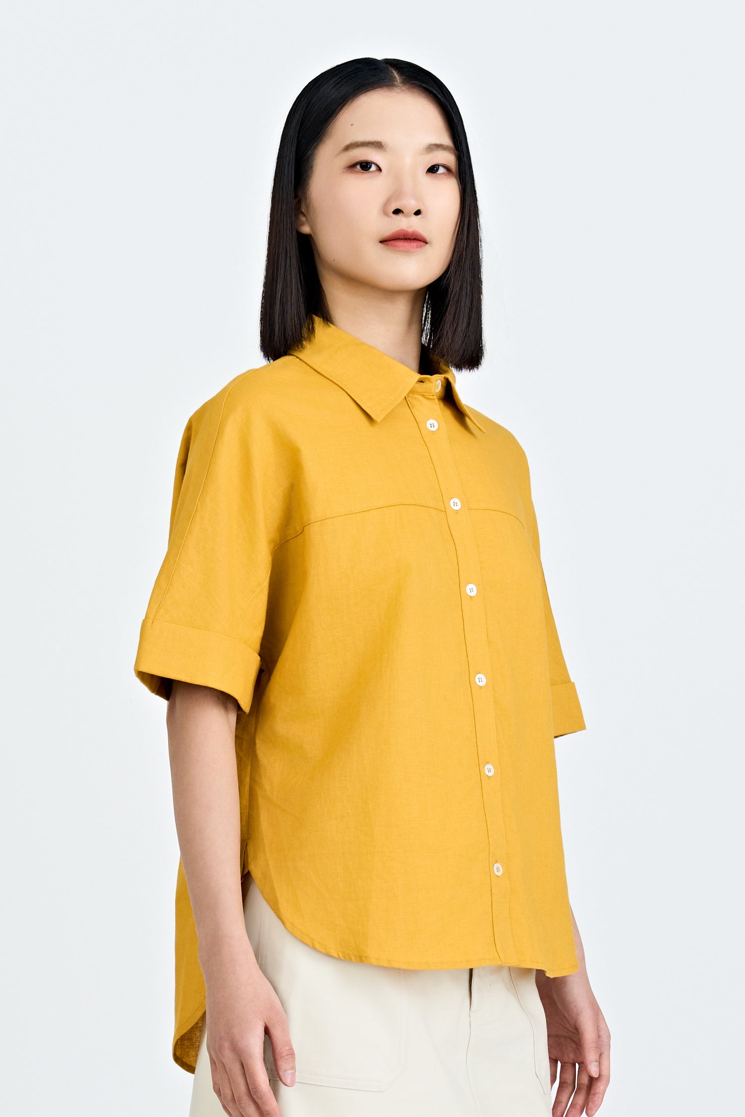 Boxy Short Sleeve Blouse - Sunray