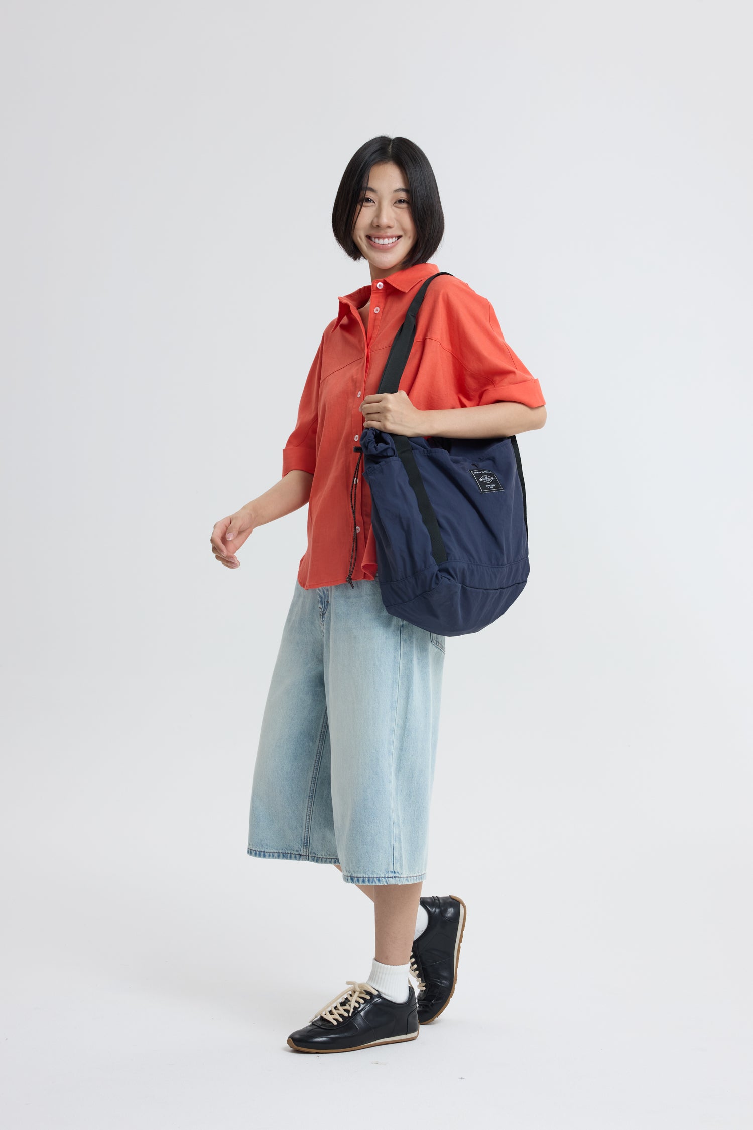 Boxy Short Sleeve Blouse - Vermillion