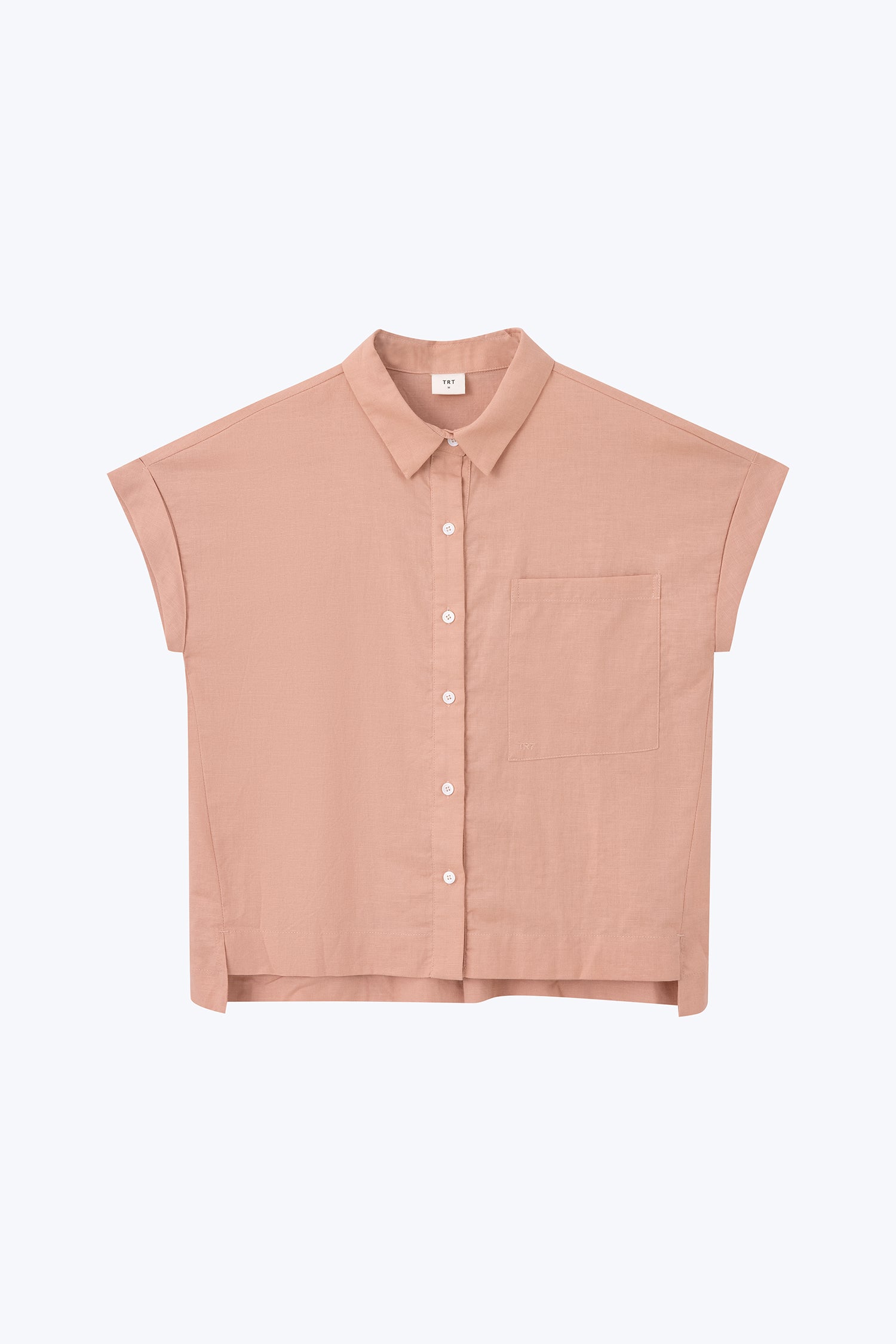Roll Up Cuff Blouse - Blush
