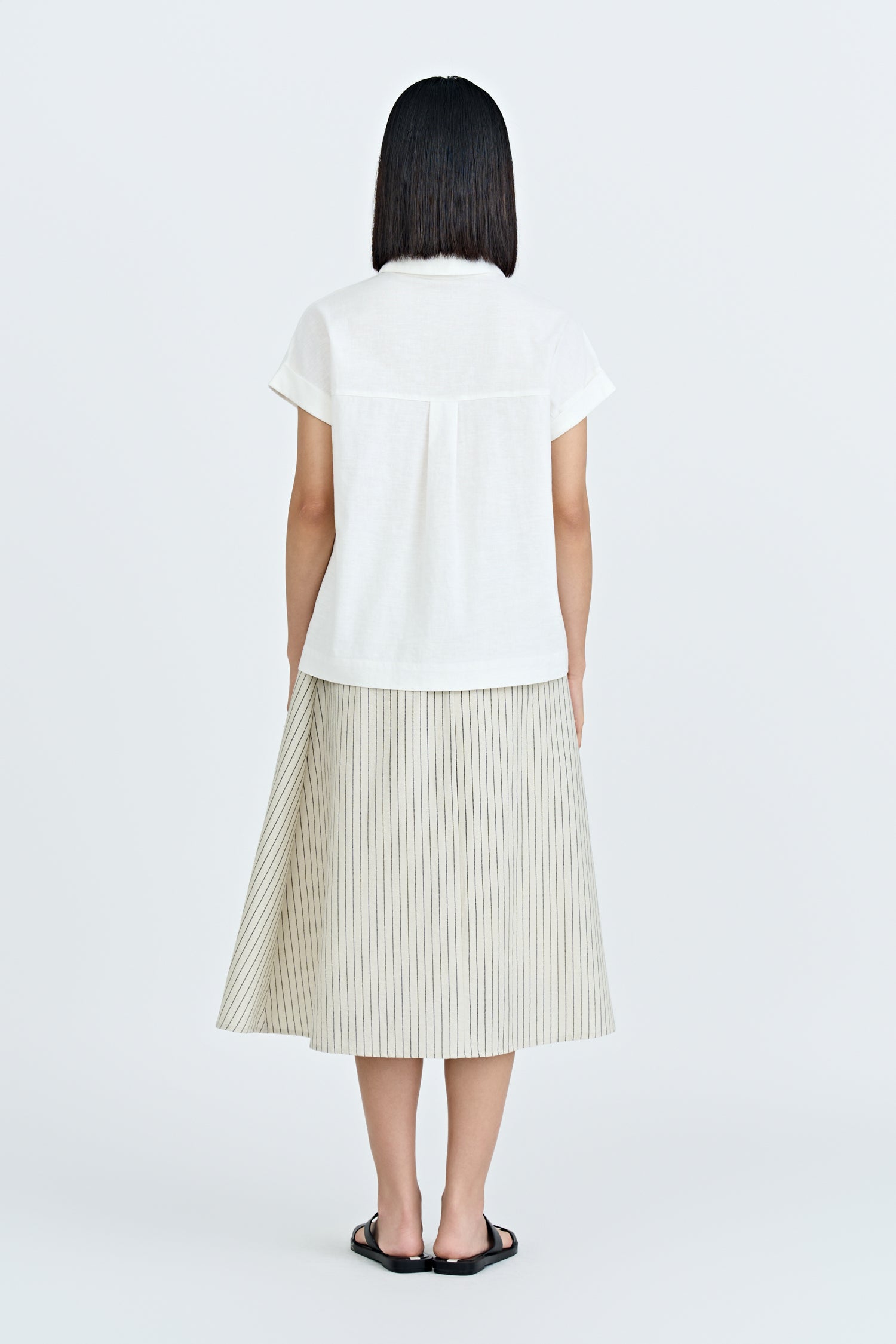 Roll Up Cuff Blouse - Cream