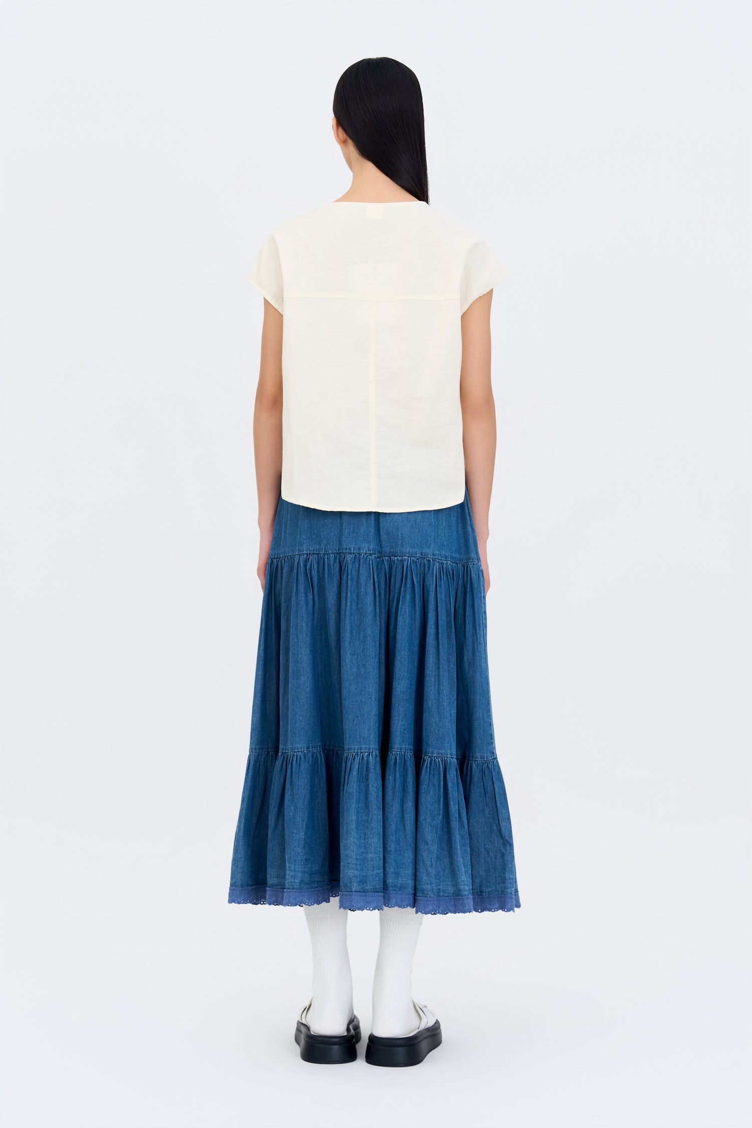 Sleeveless Button Blouse - Ecru