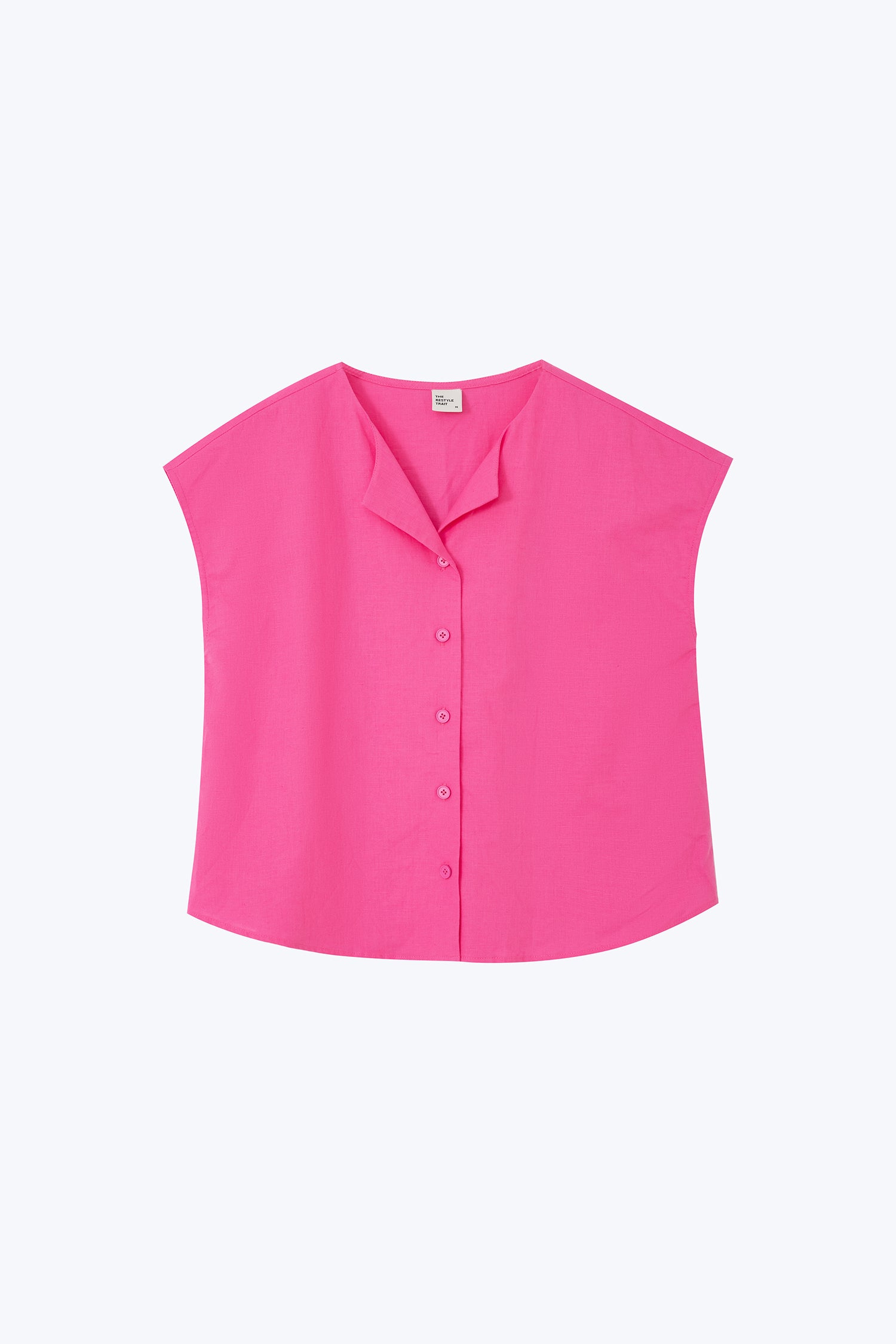 Sleeveless Button Blouse - Pink