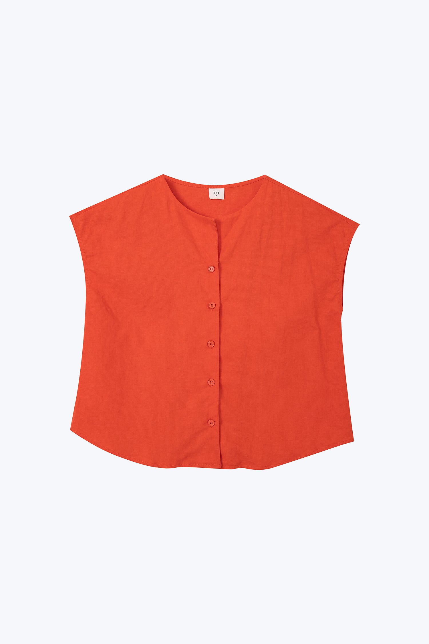 Sleeveless Button Blouse - Vermillion