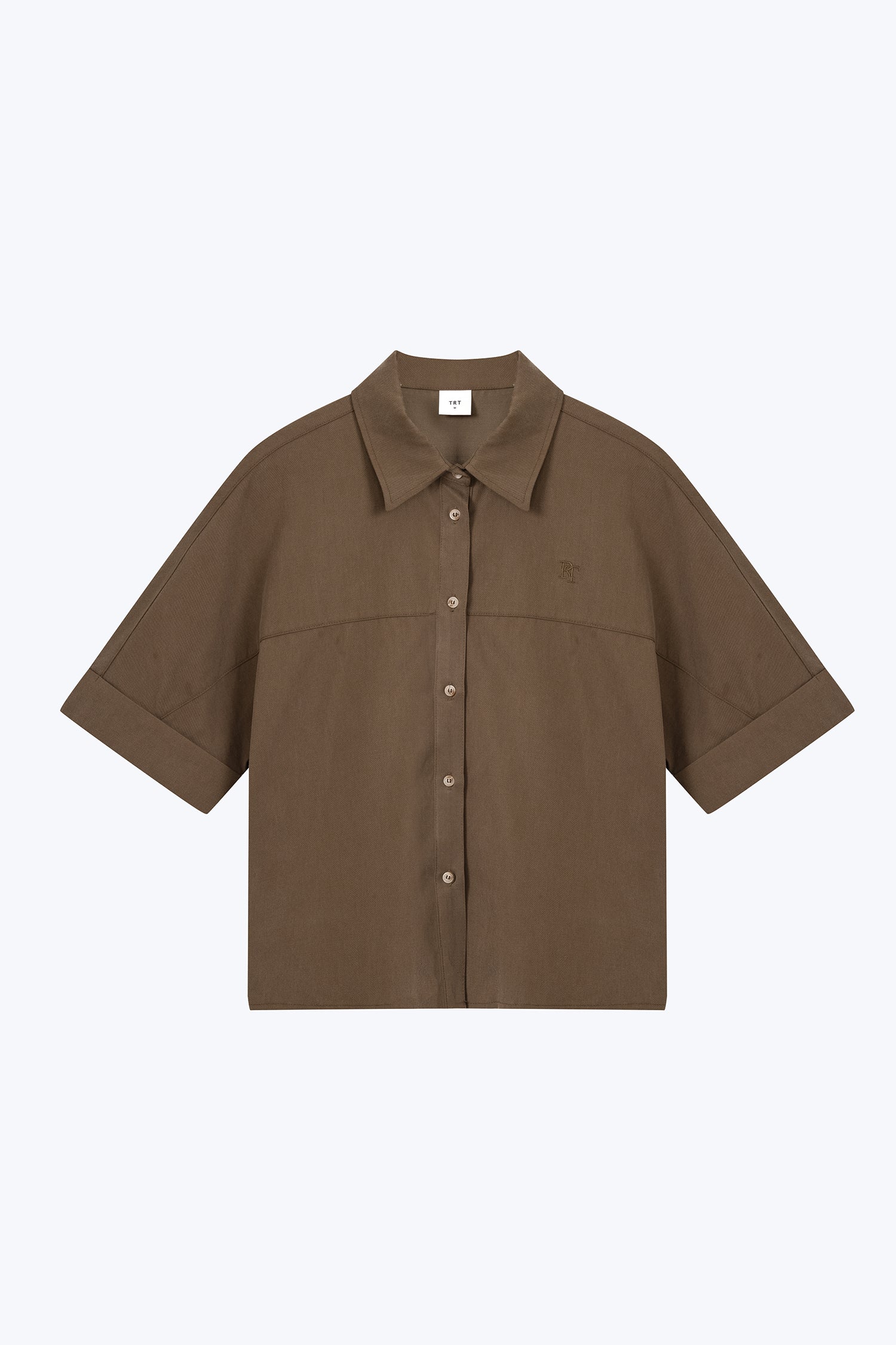 Cropped Collar Top - Olive