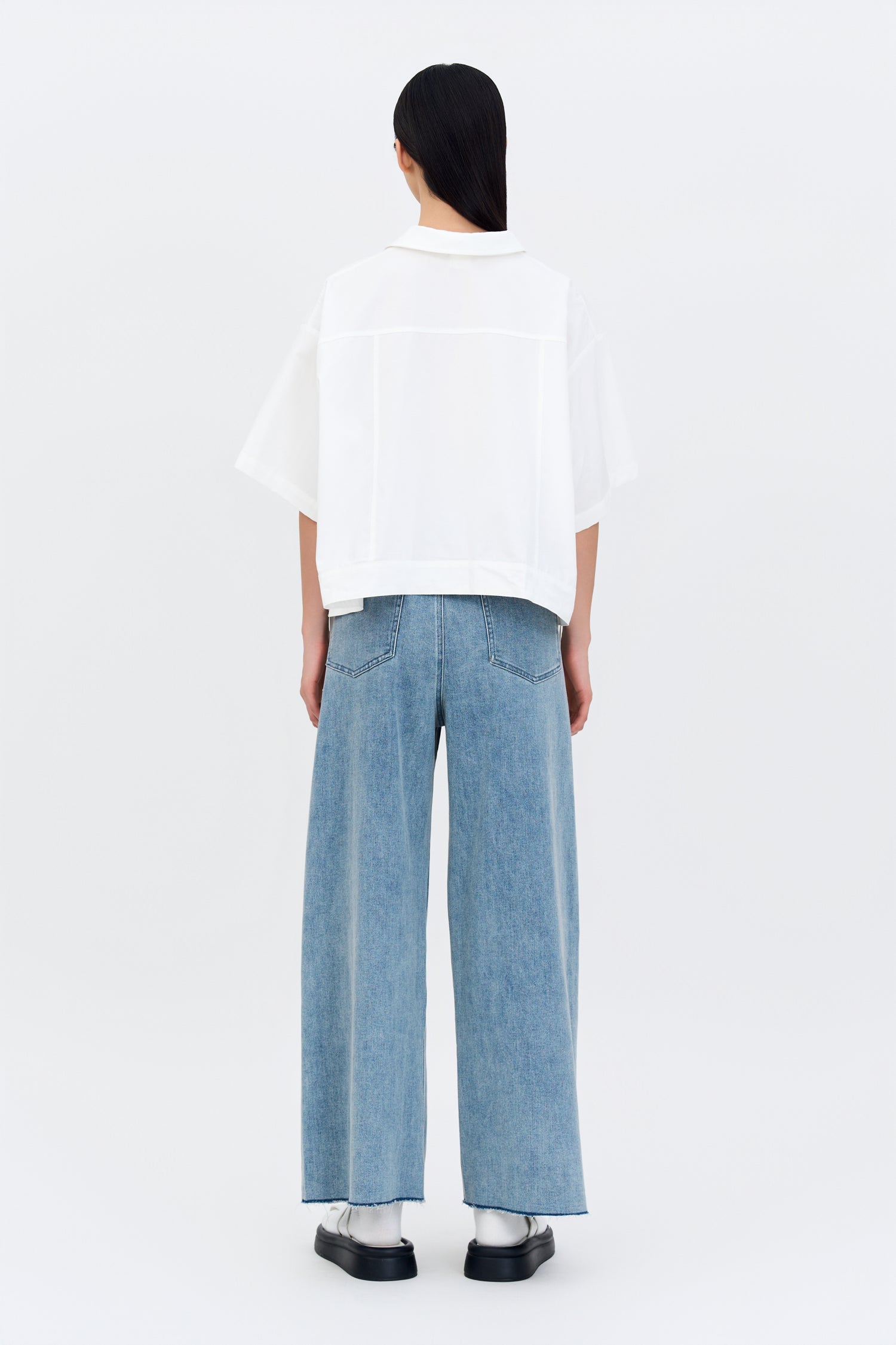 Drawstring Hem Blouse - Cream