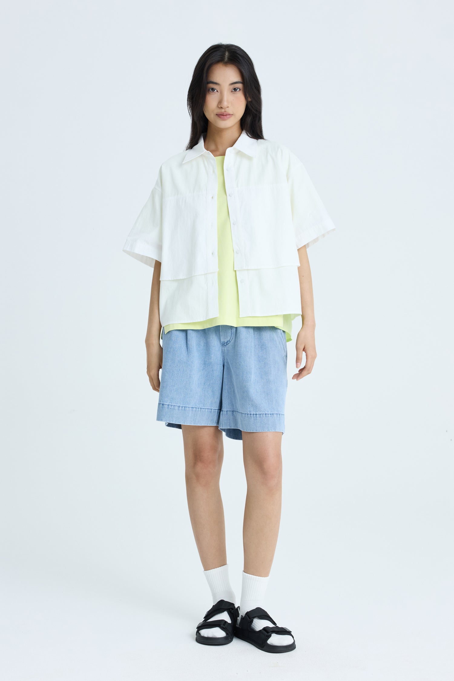 Double Layer Blouse - Cream