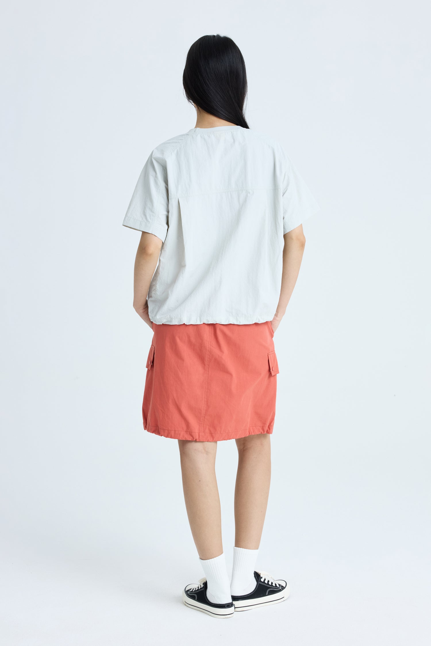 Zipped Pocket Top - Light Grey