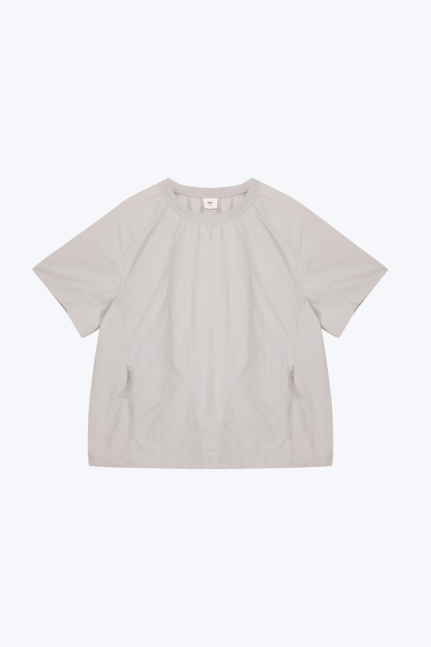 Zipped Pocket Top - Light Grey