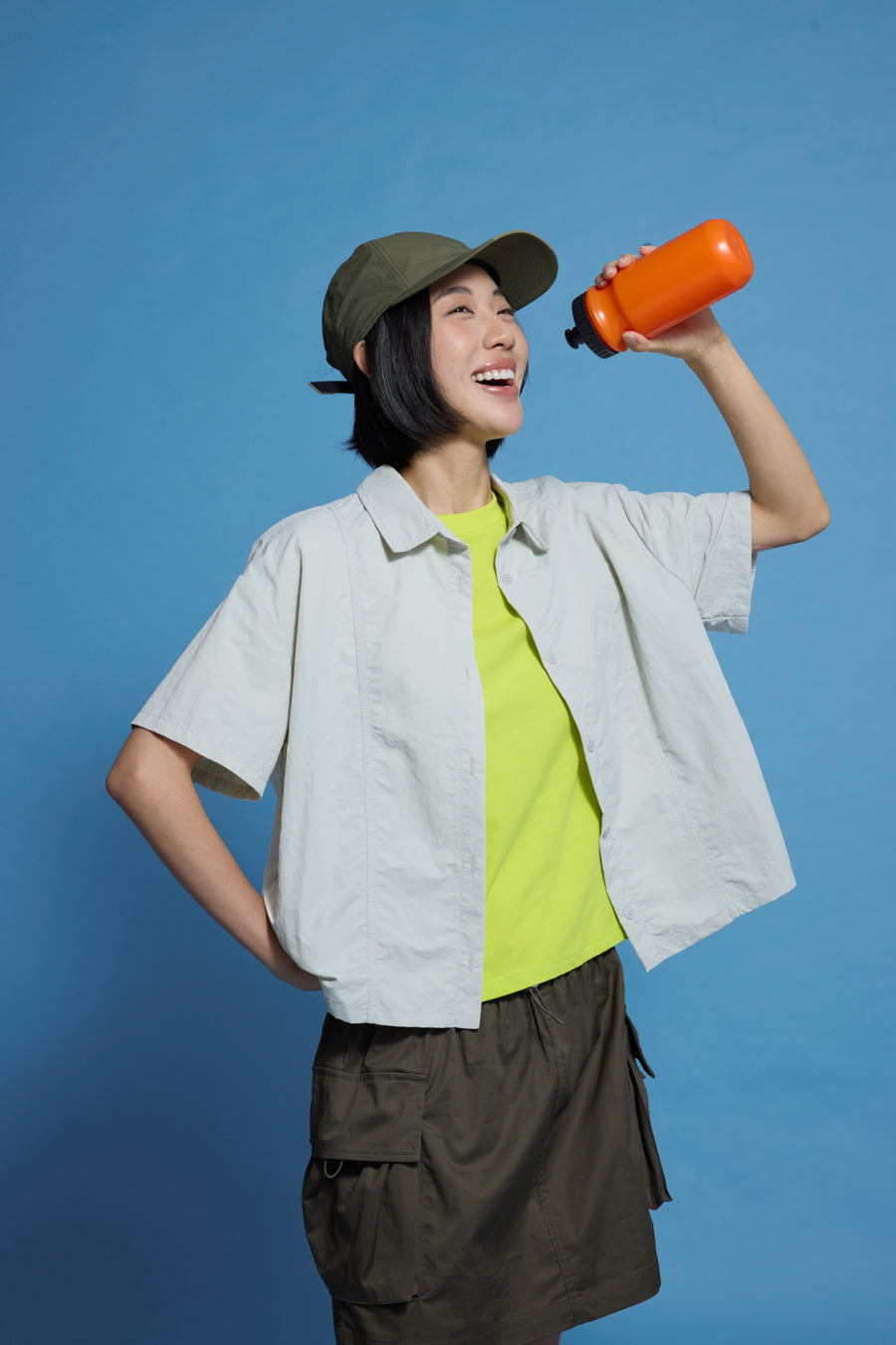 Double Stitch Detail Blouse - Light Grey