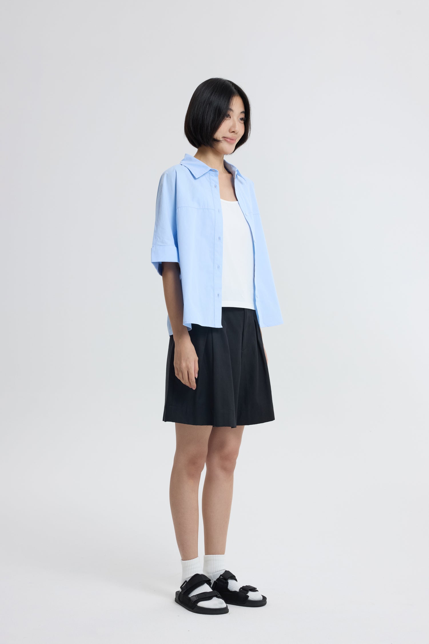 Back-Tape Blouse - Blue