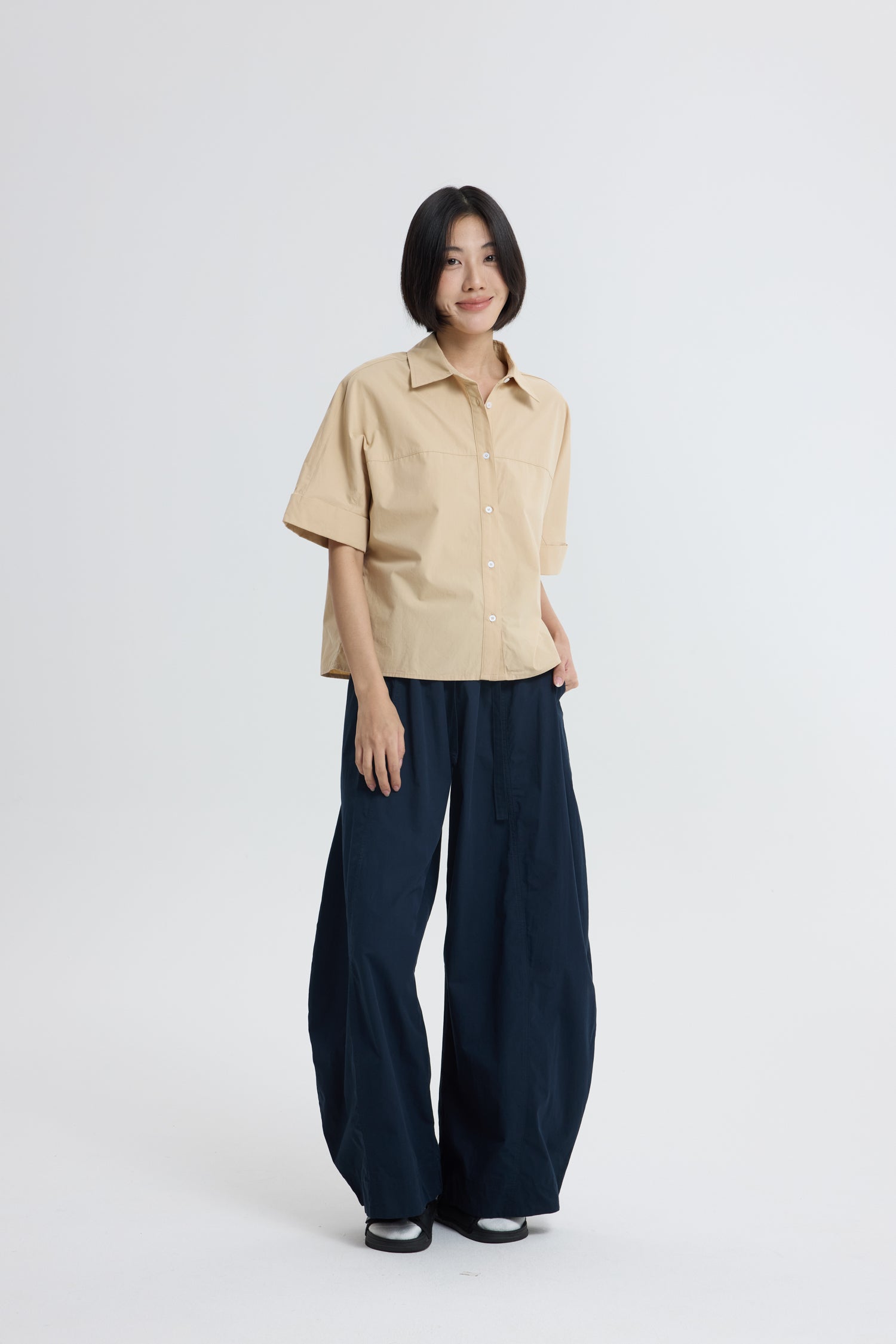 Back-Tape Blouse - Khaki