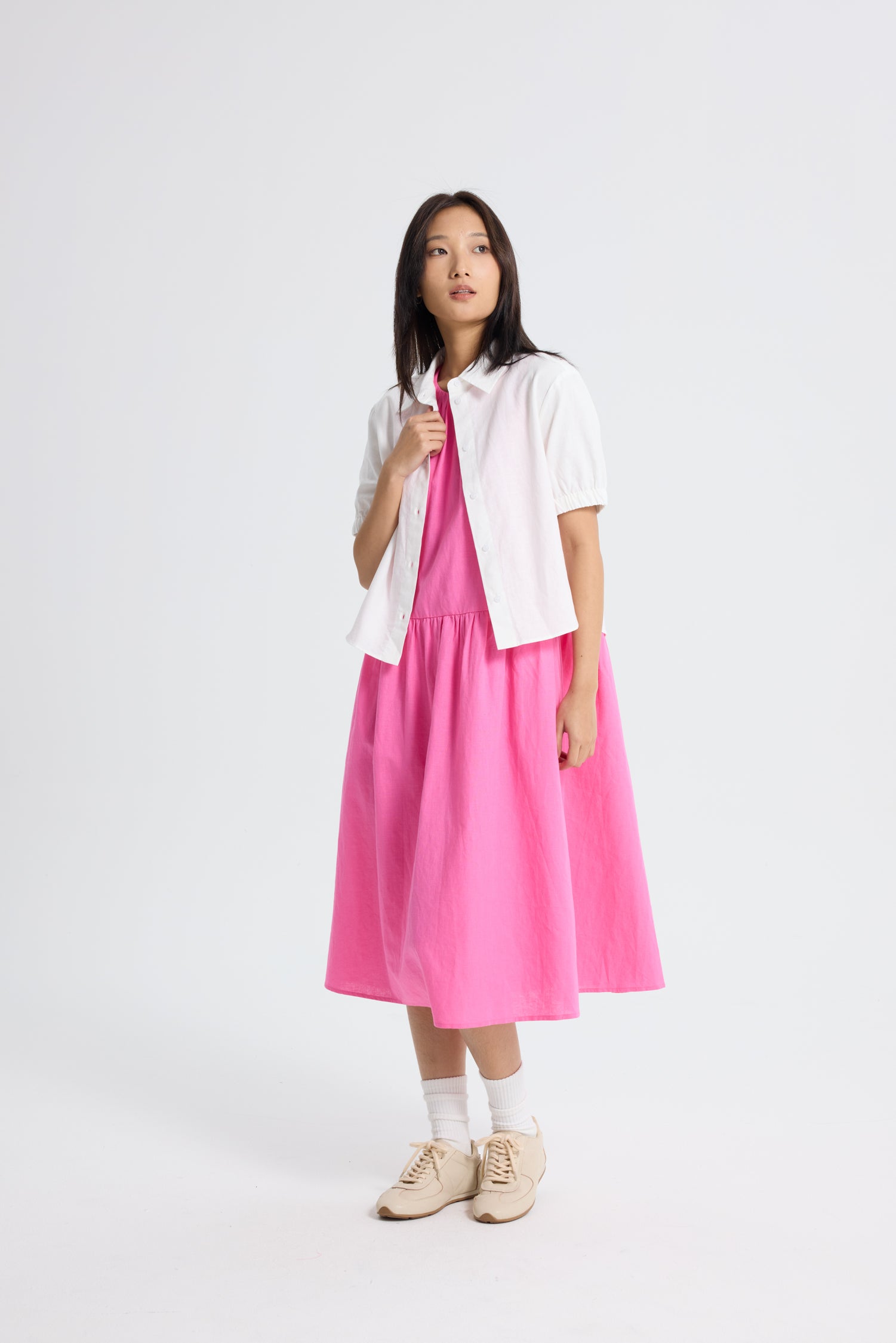 Elasticised Cuff Blouse - Cream