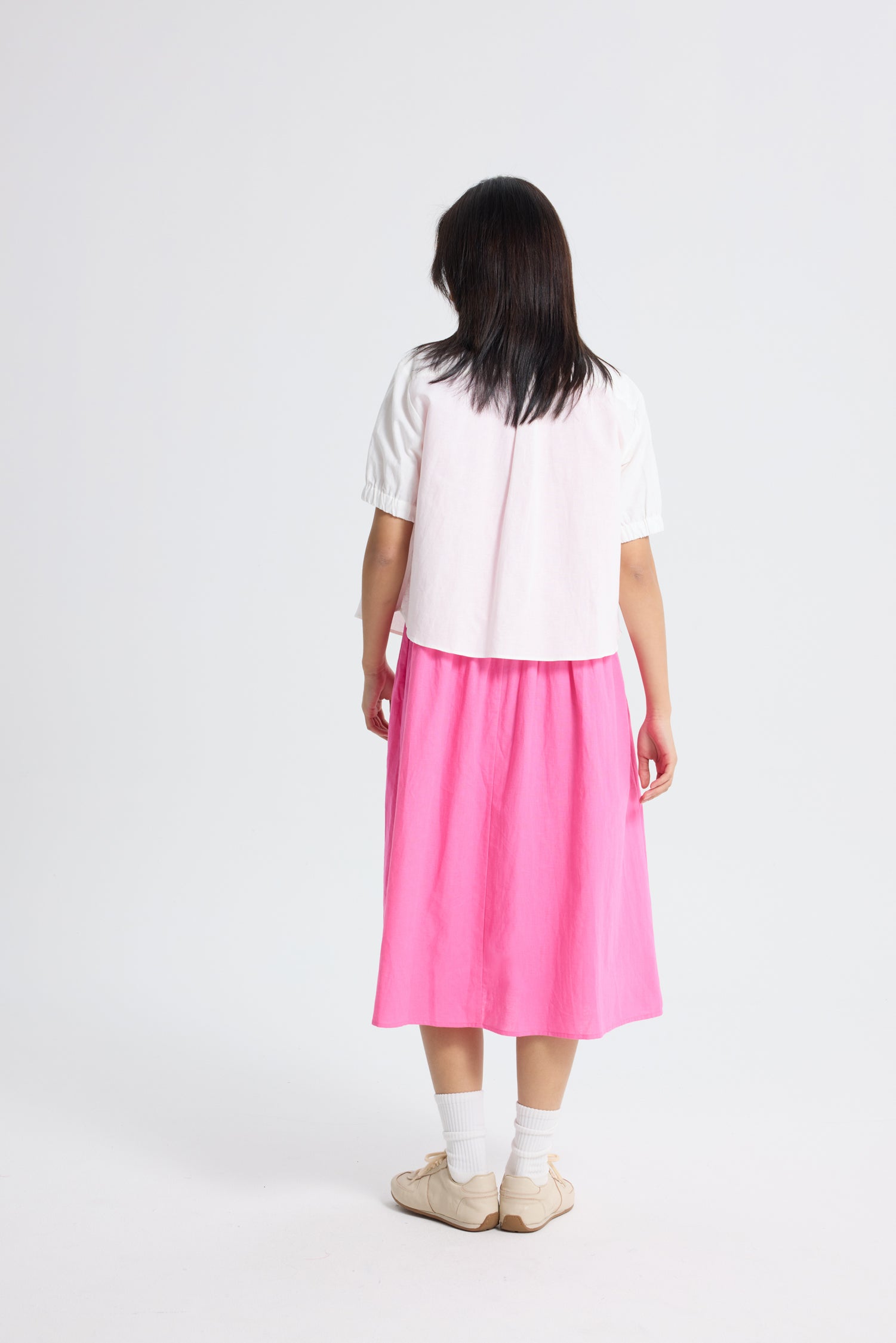 Elasticised Cuff Blouse - Cream