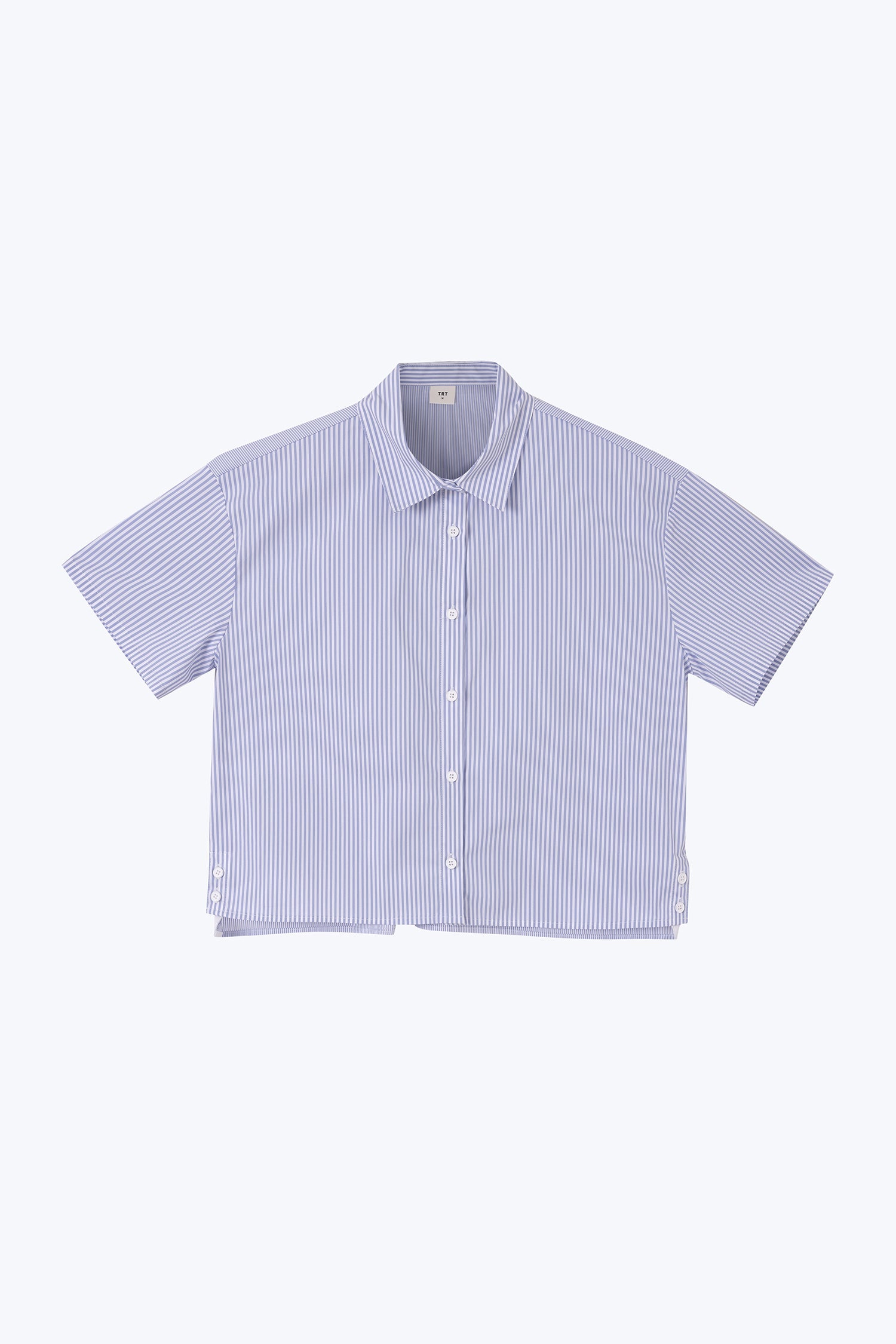 Striped Side Slit Blouse - Stripes Blue