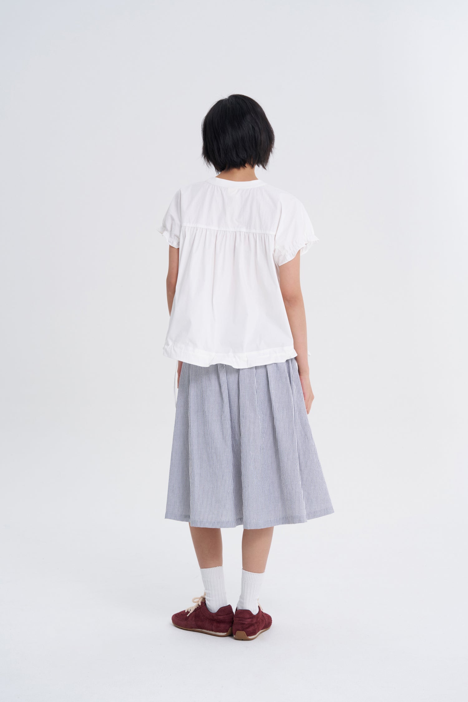 Gathered Sleeve Blouse - Cream