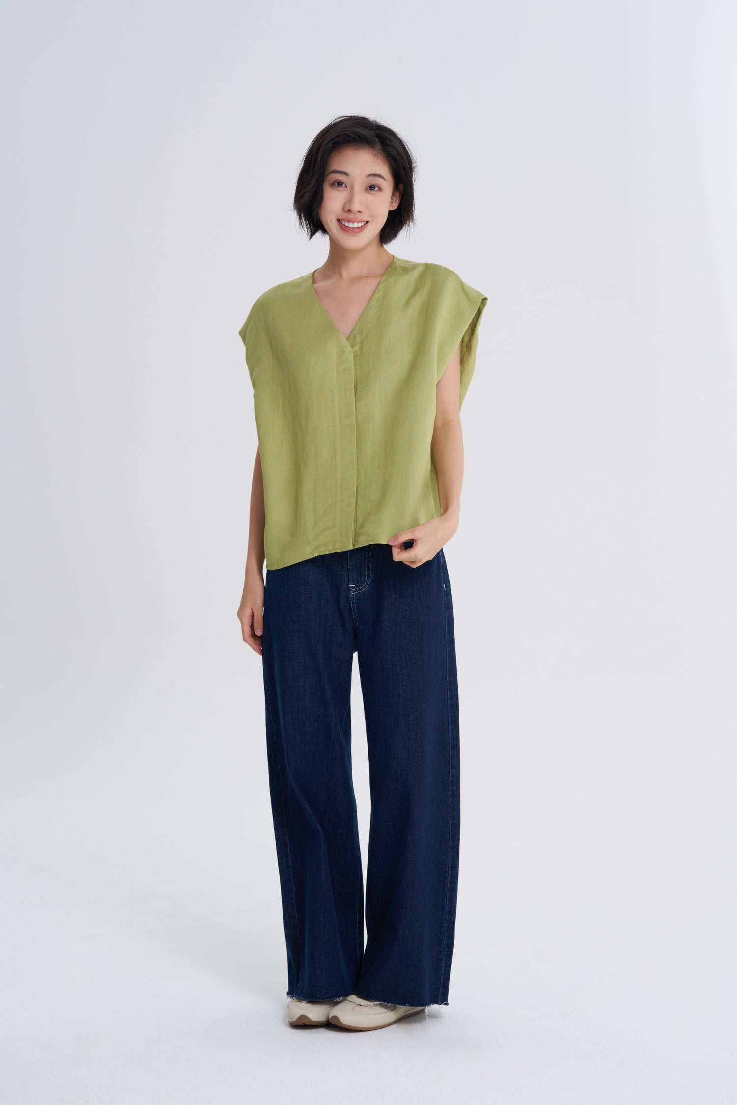 V-Neck Blouse - Emerald