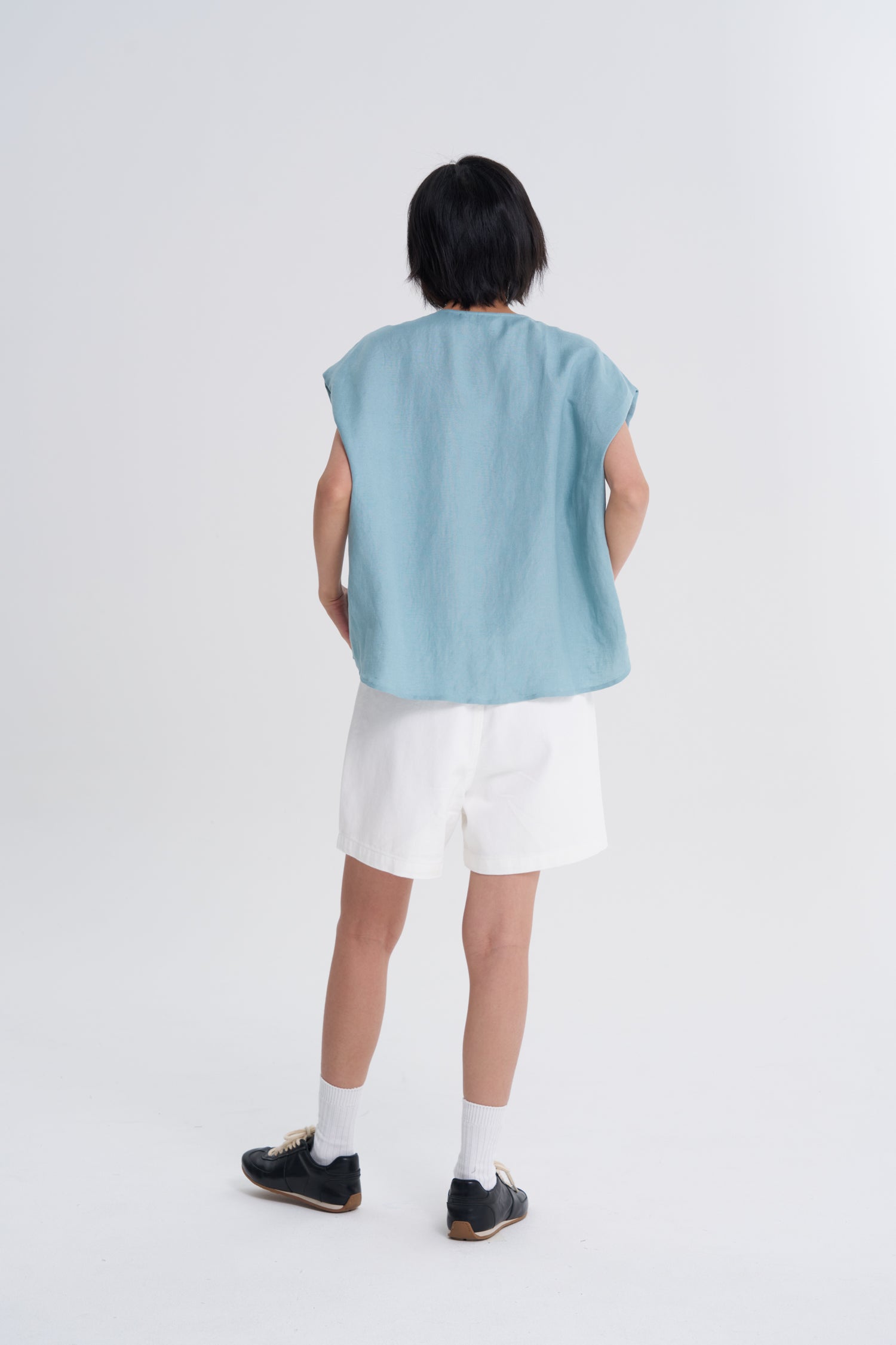 V-Neck Blouse - Sky Blue