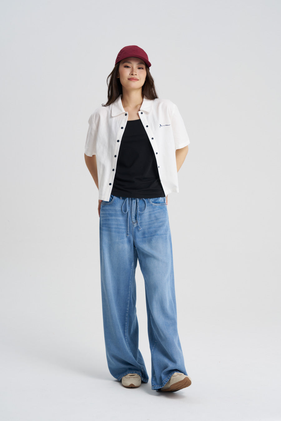 Striped Panelled Blouse - Cream