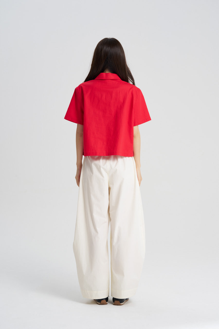 Striped Panelled Blouse - Red