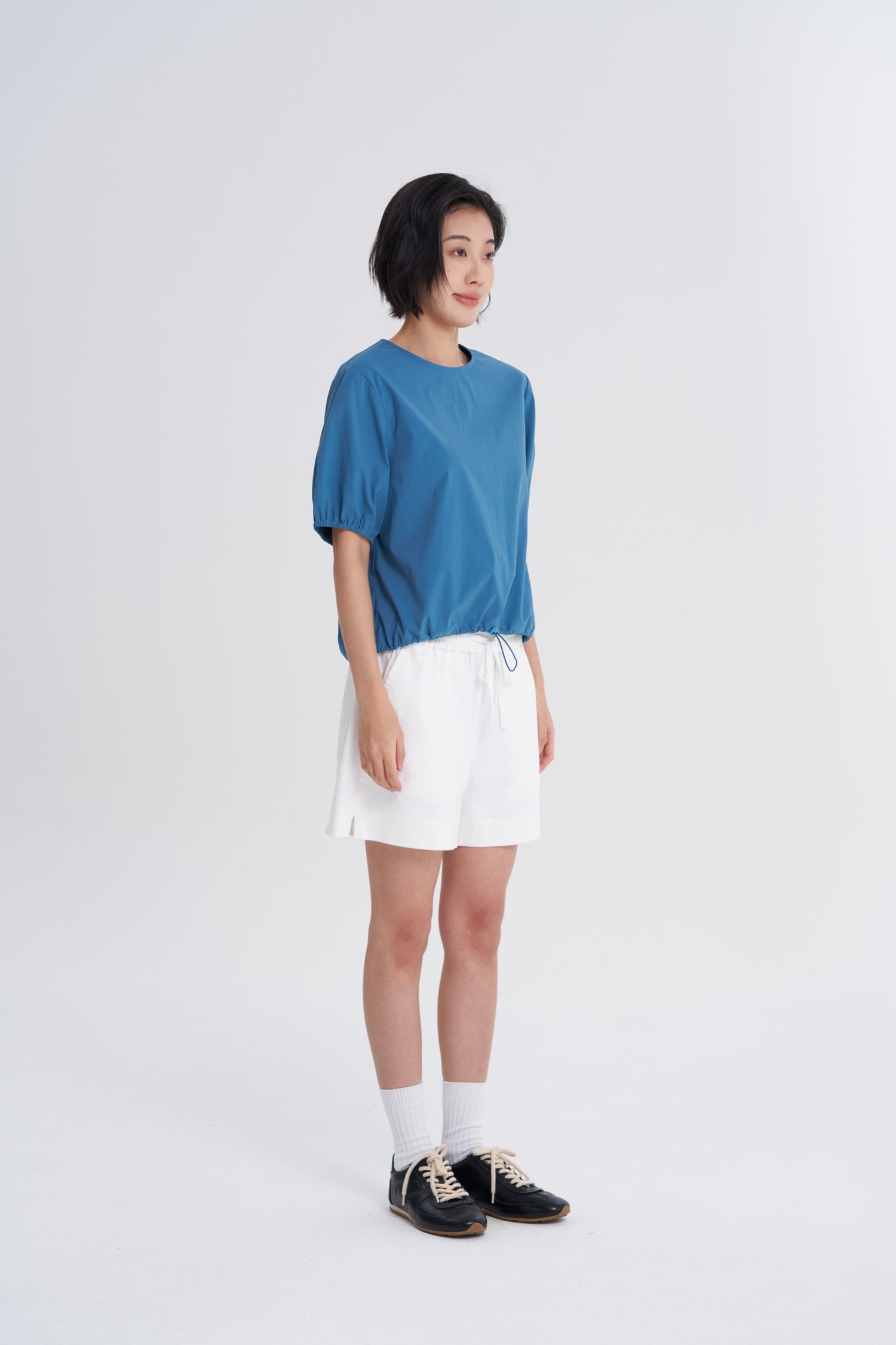 Drawcord Bubble Top - Teal