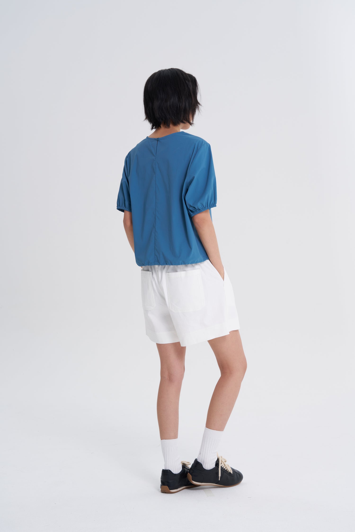 Drawcord Bubble Top - Teal
