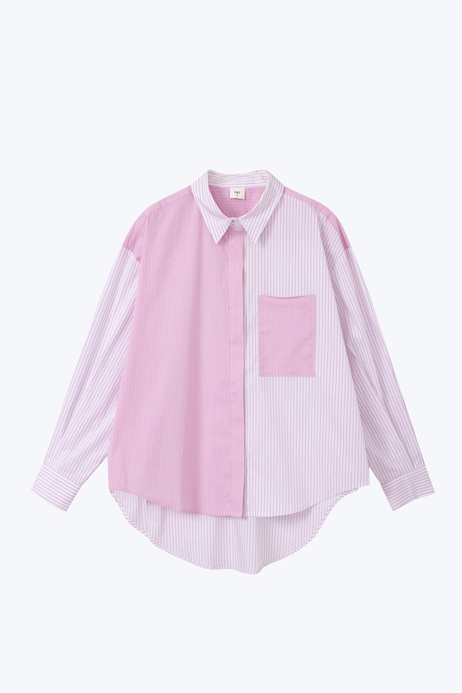 Contrast Striped Blouse - Pink Stripes