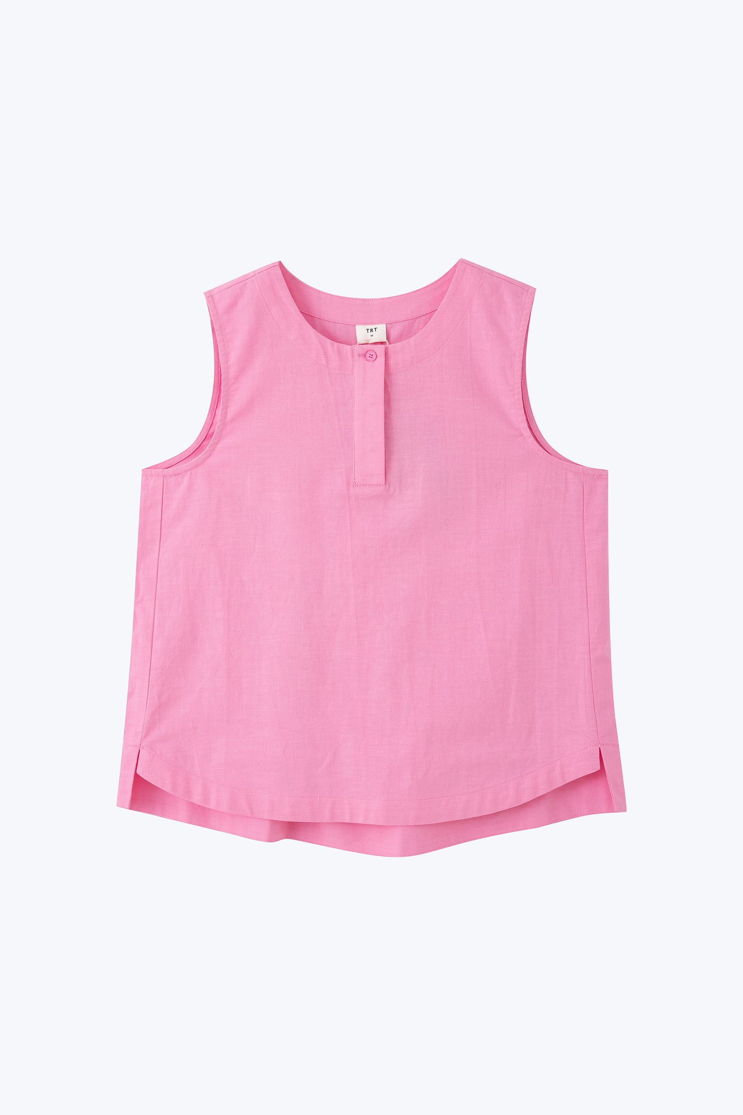Half Placket Sleeveless Blouse - Pink [AT]