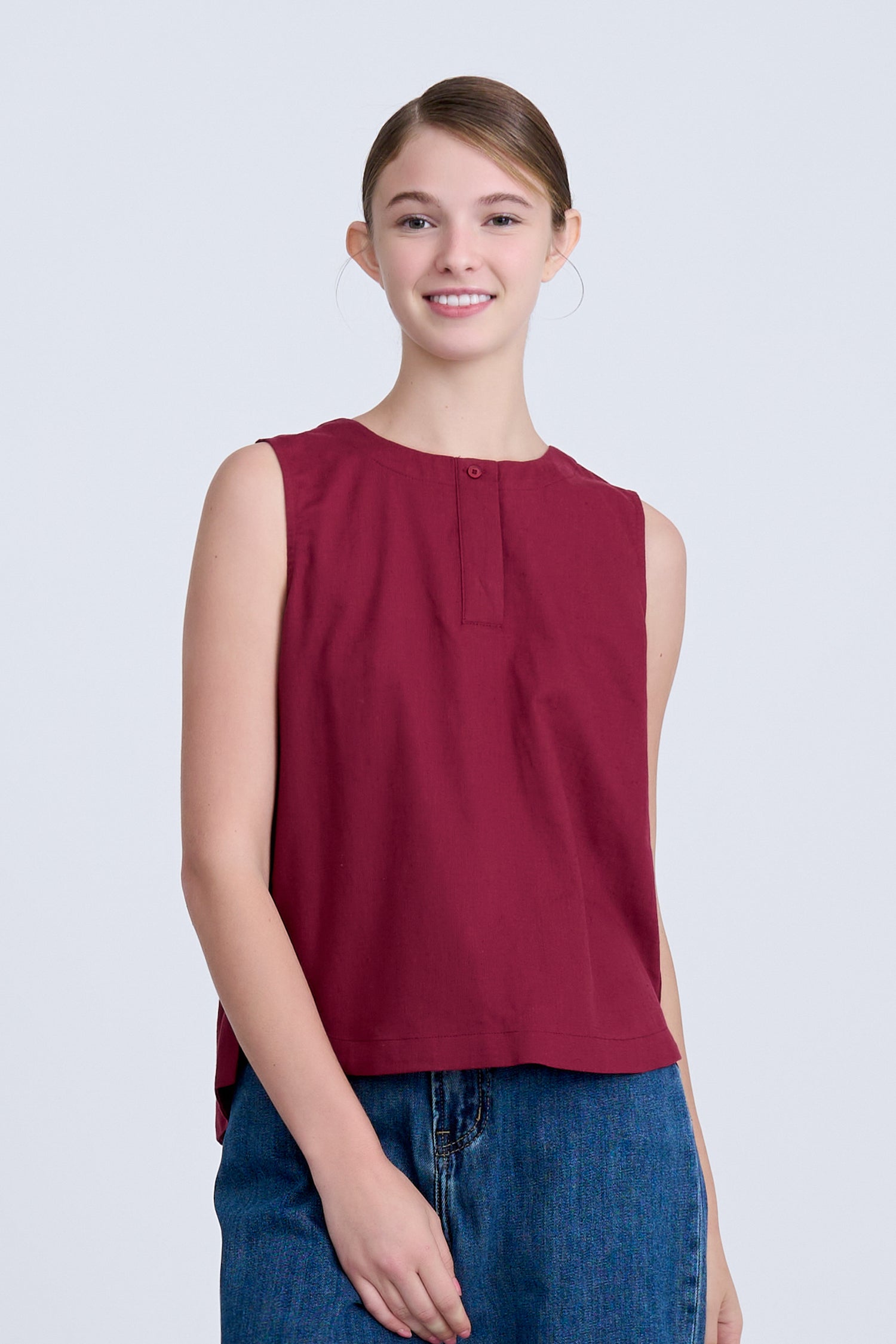 Pleated Blouse - Burgundy [AT]