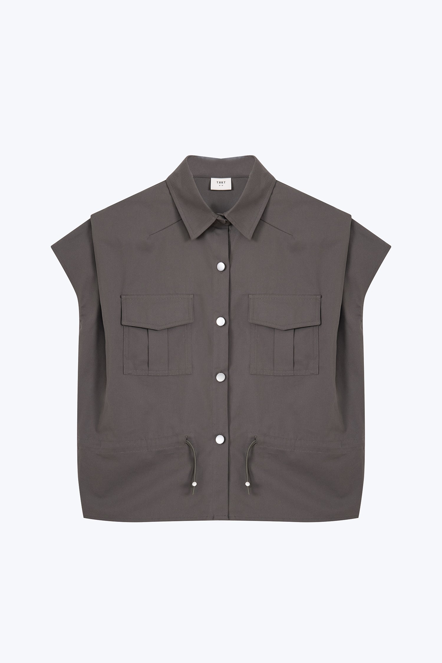 Drawcord Blouse - Dark Moss