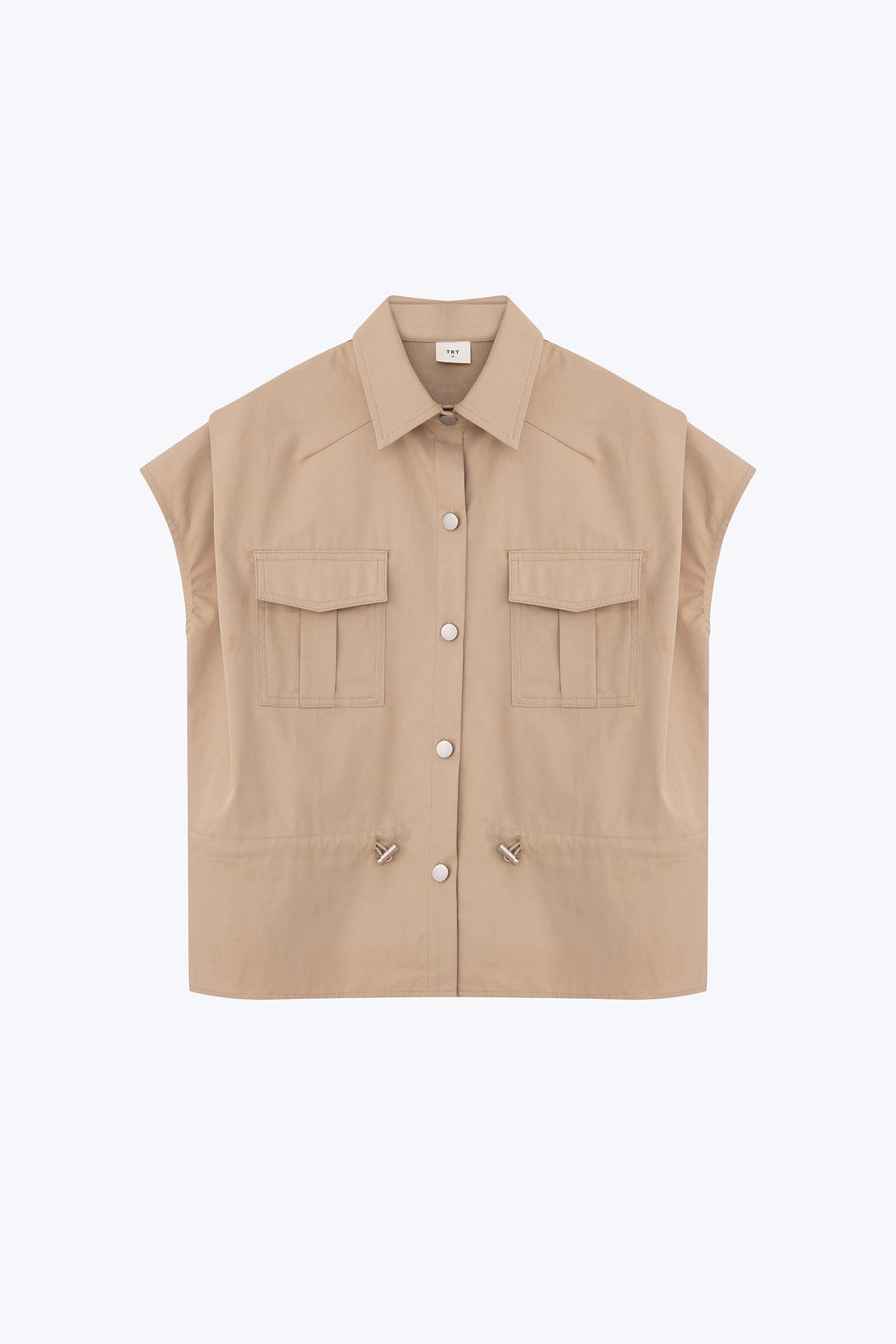 Drawcord Blouse - Khaki