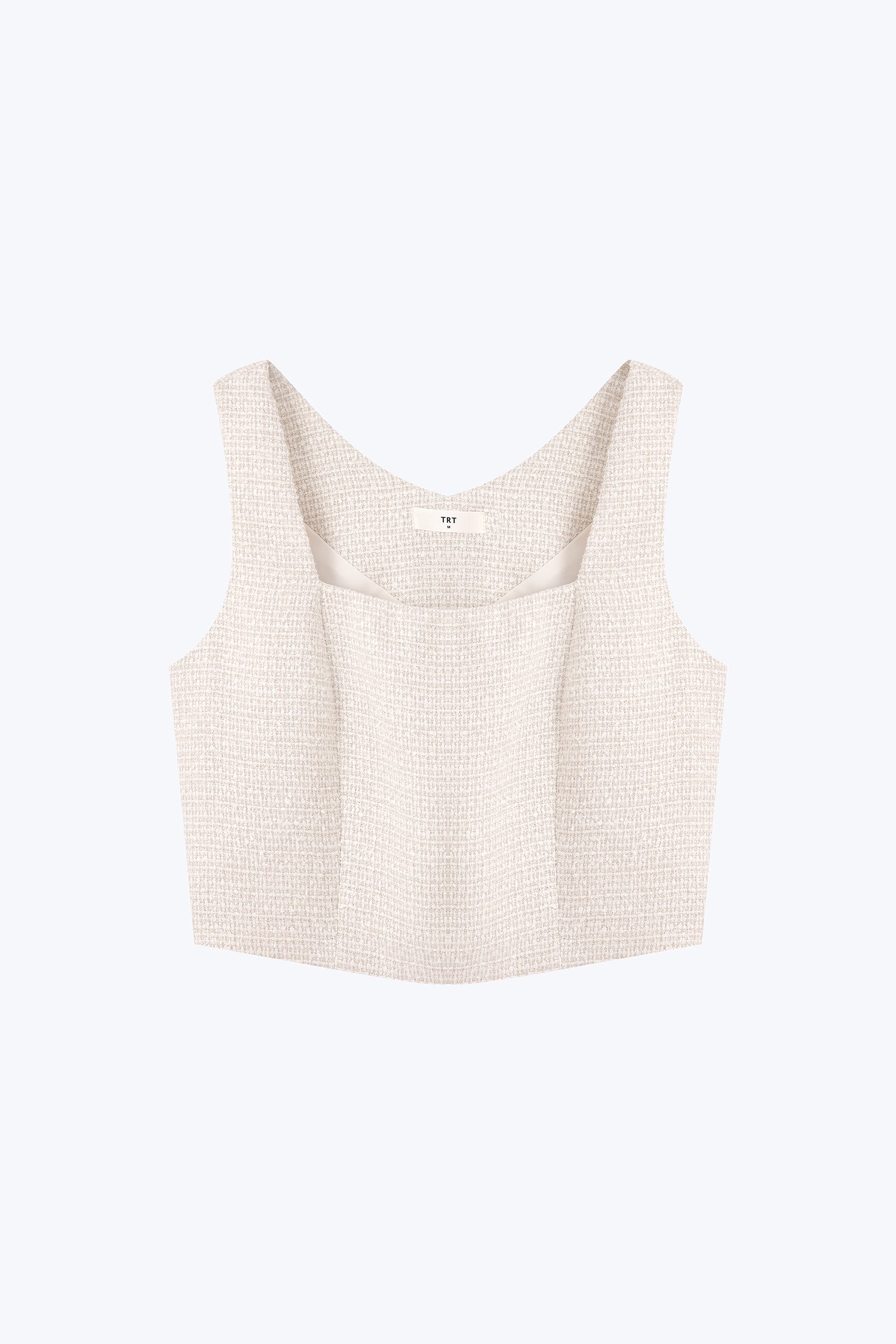 Tweed Square Neck Top - Sand [AT]