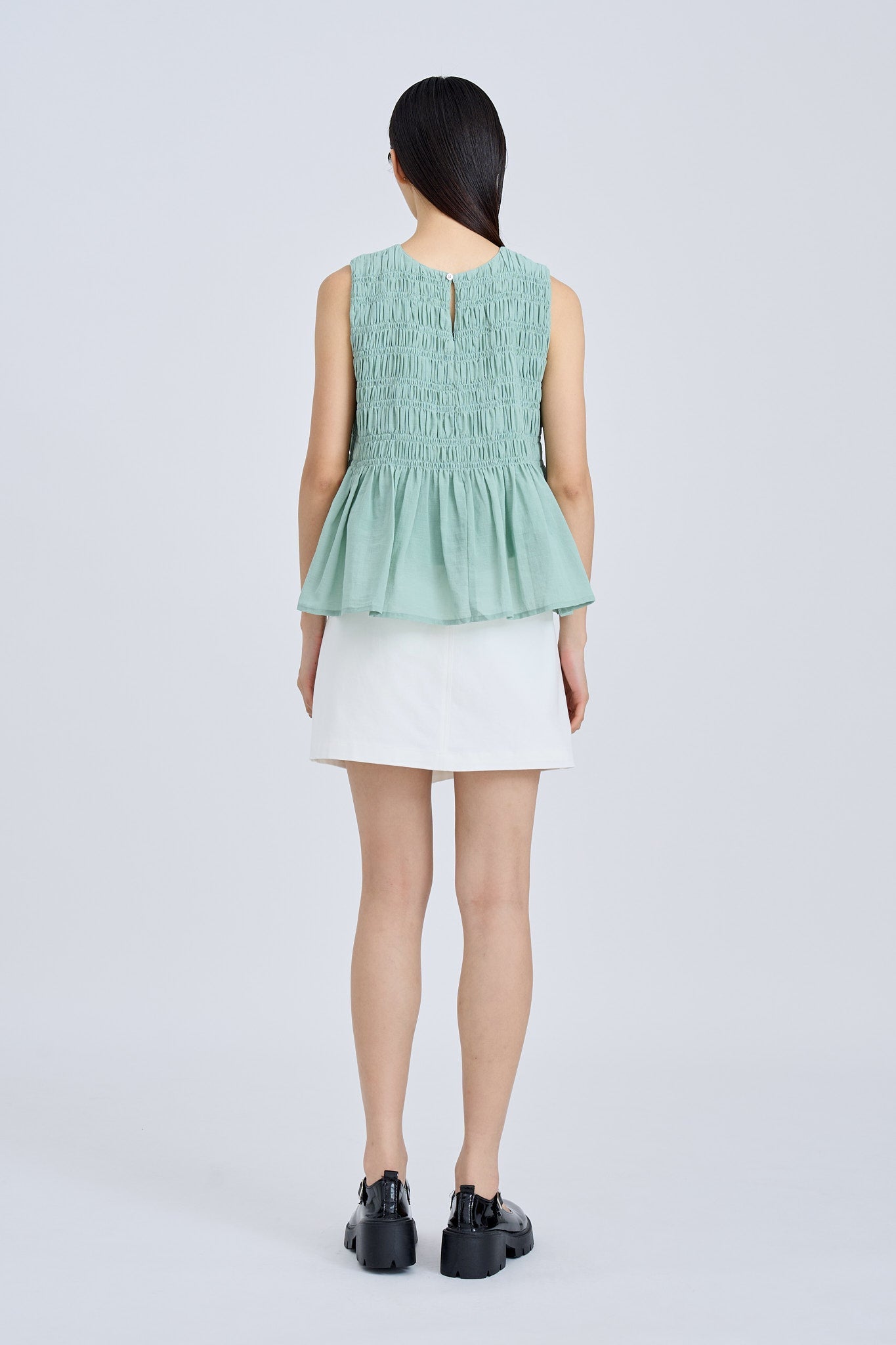 Sleeveless Smocked Top - Ice Green [AT]