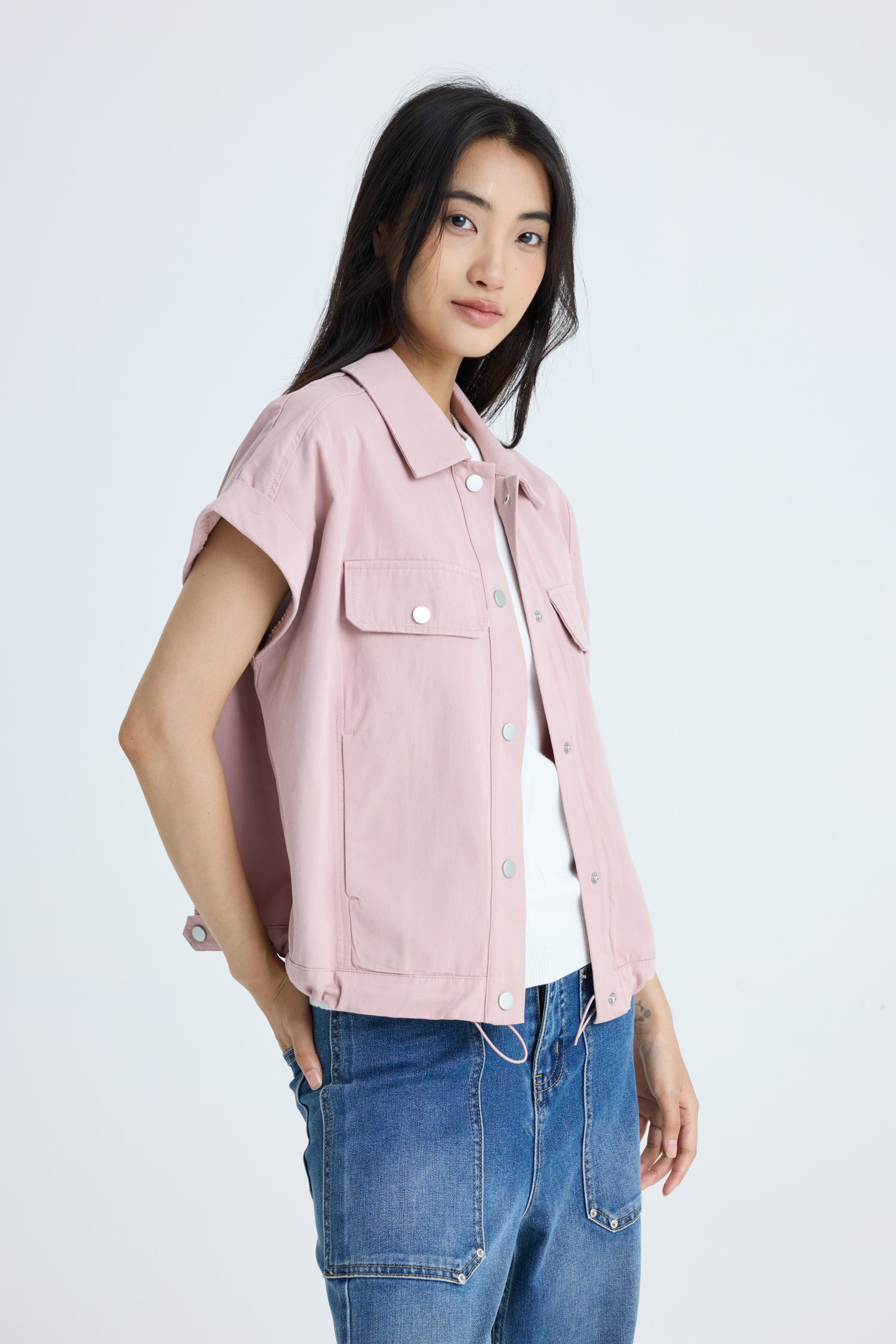 Oversized Vest - Blush