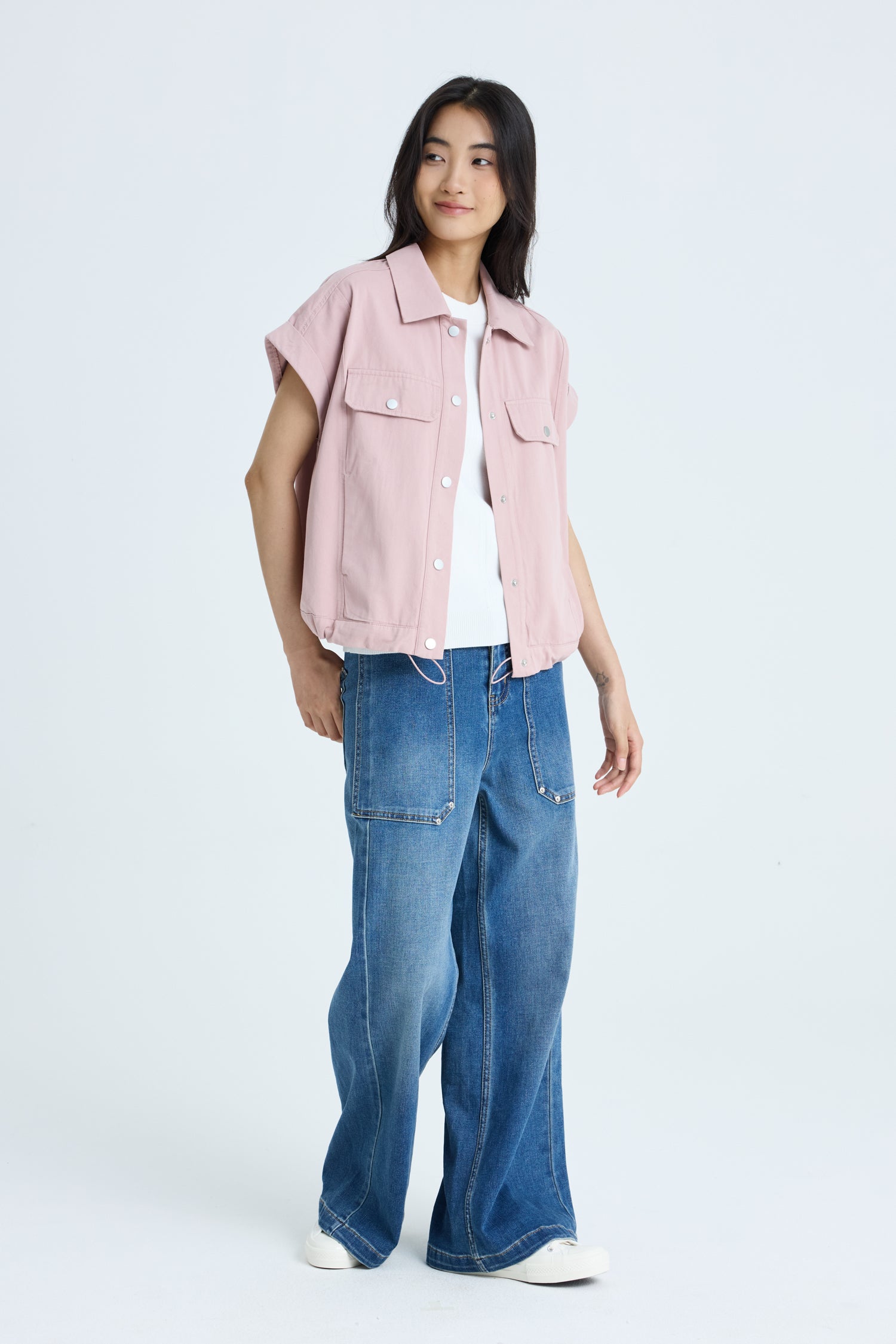 Oversized Vest - Blush