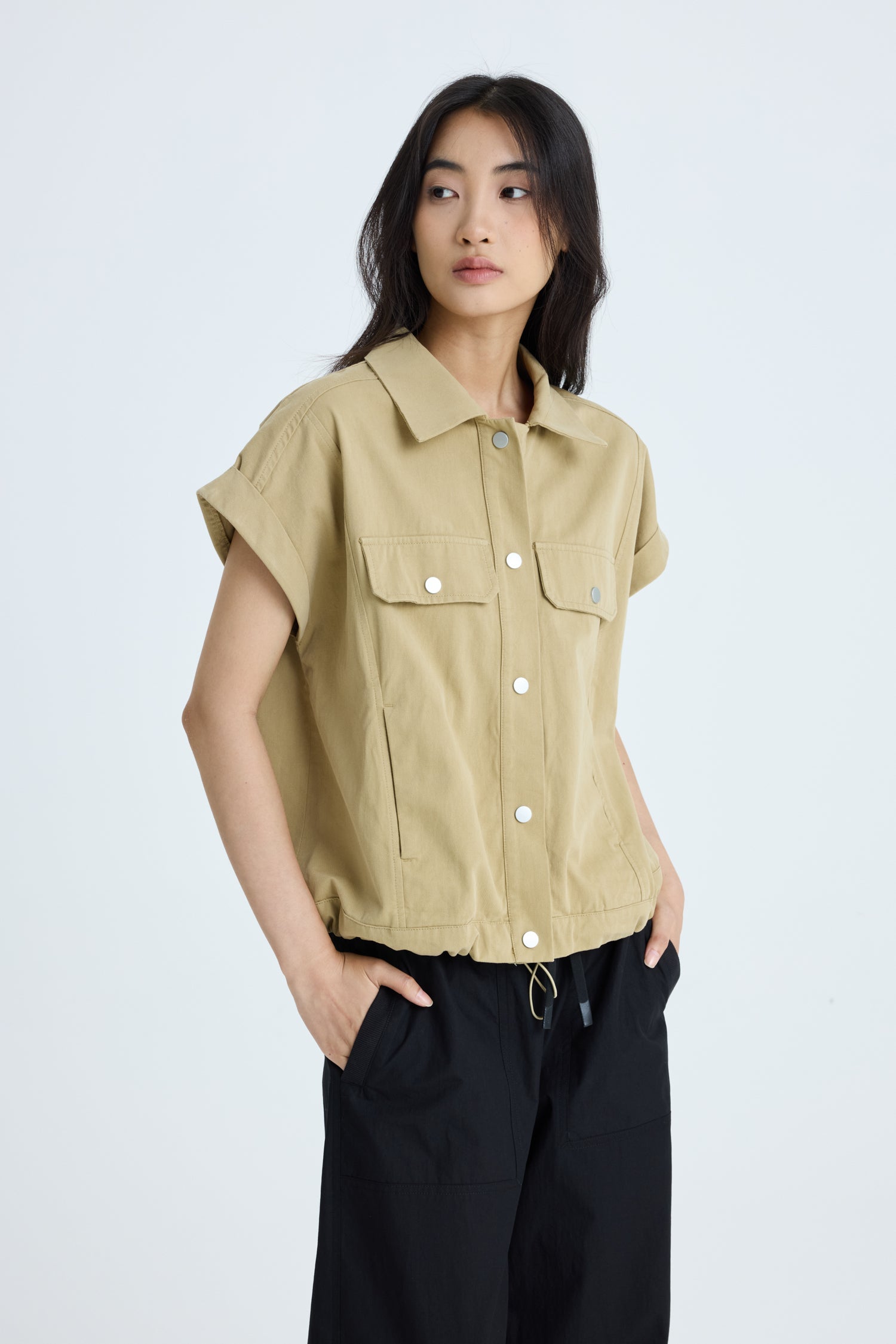 Oversized Vest - Khaki