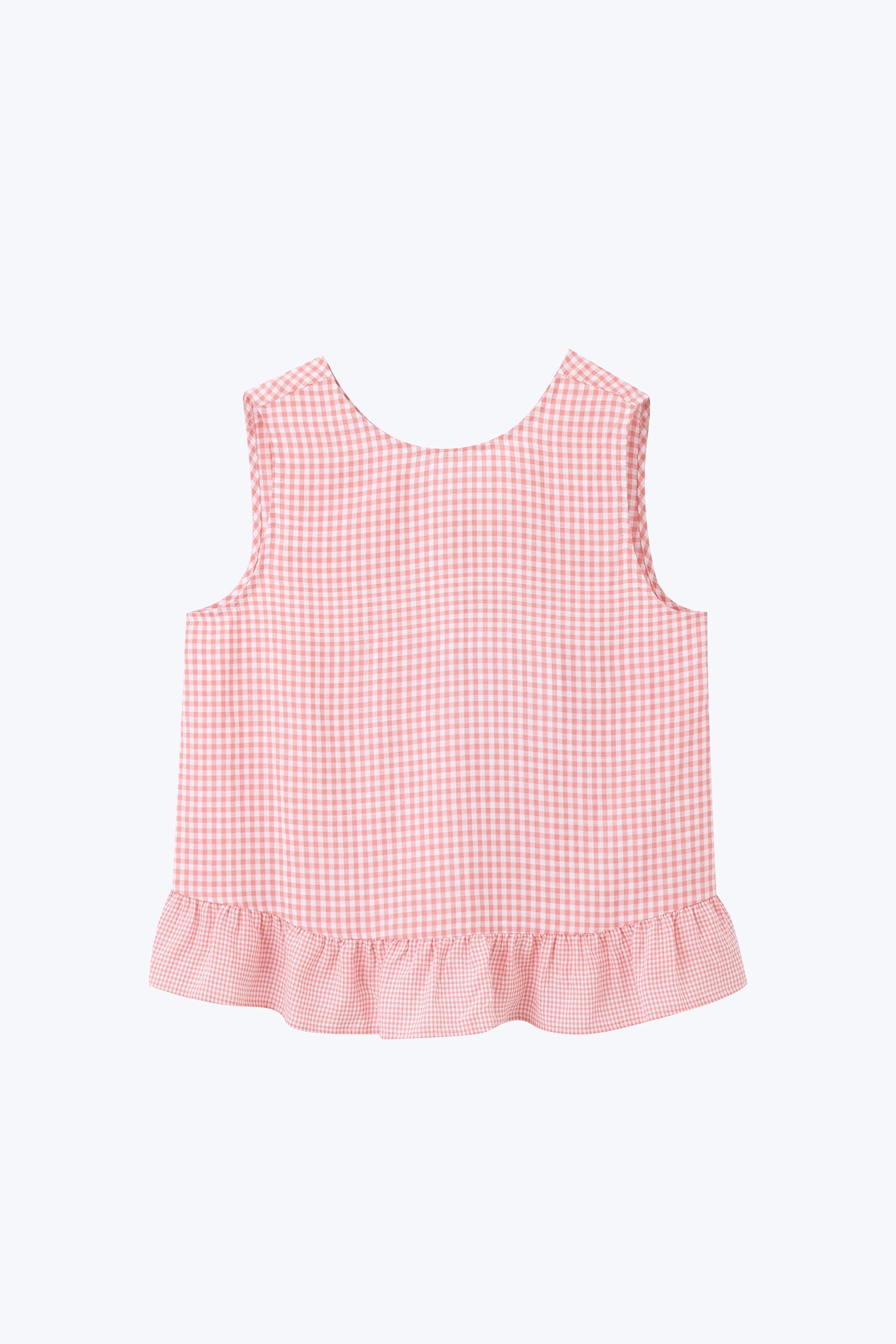 Checkered Sleeveless Blouse - Checkered Blush