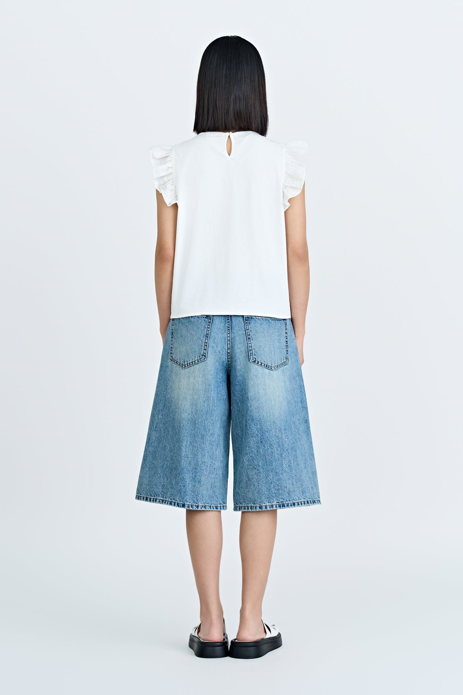 Frill Sleeve Blouse - Cream