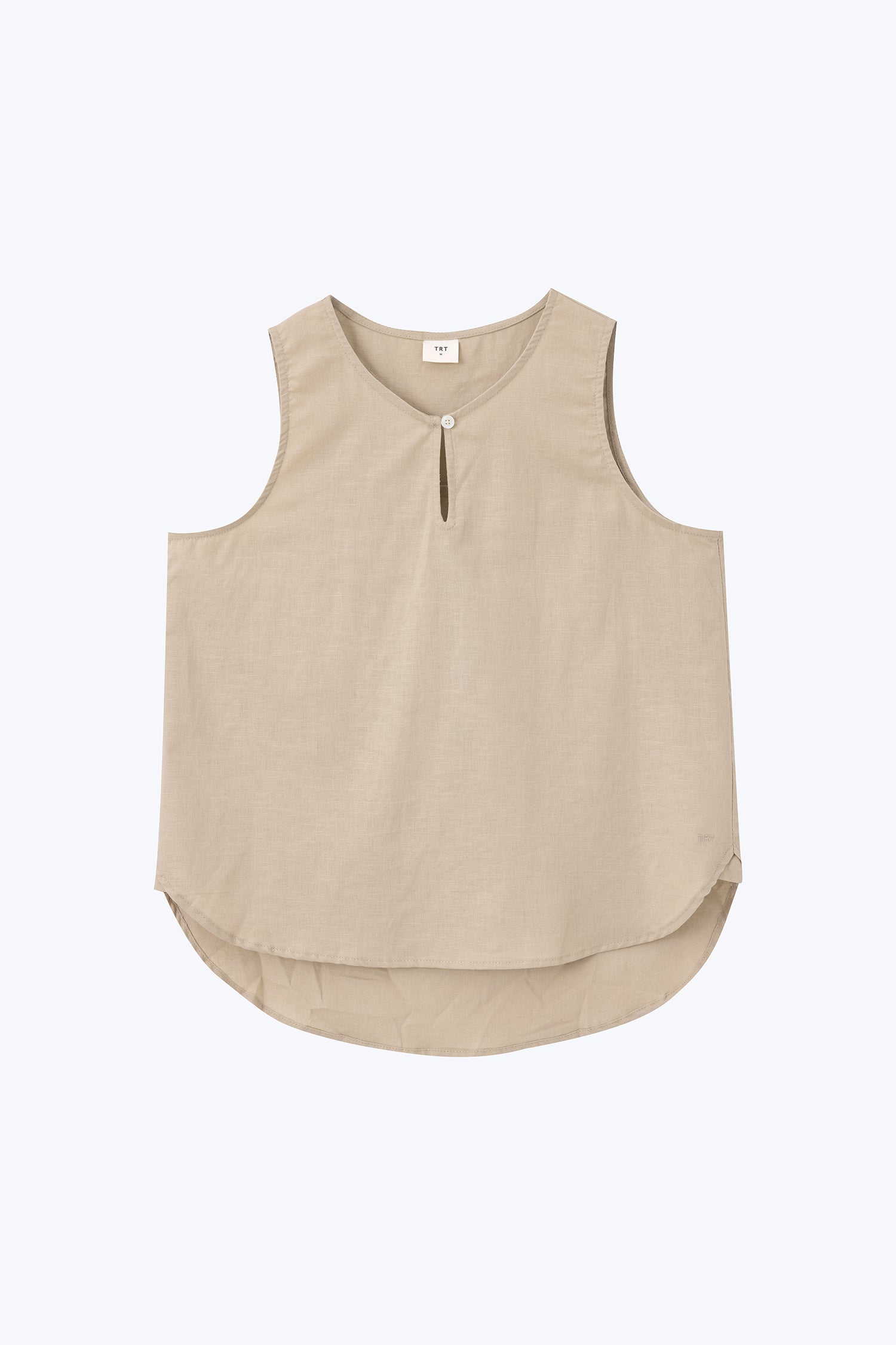 Keyhole Sleeveless Blouse - Sand
