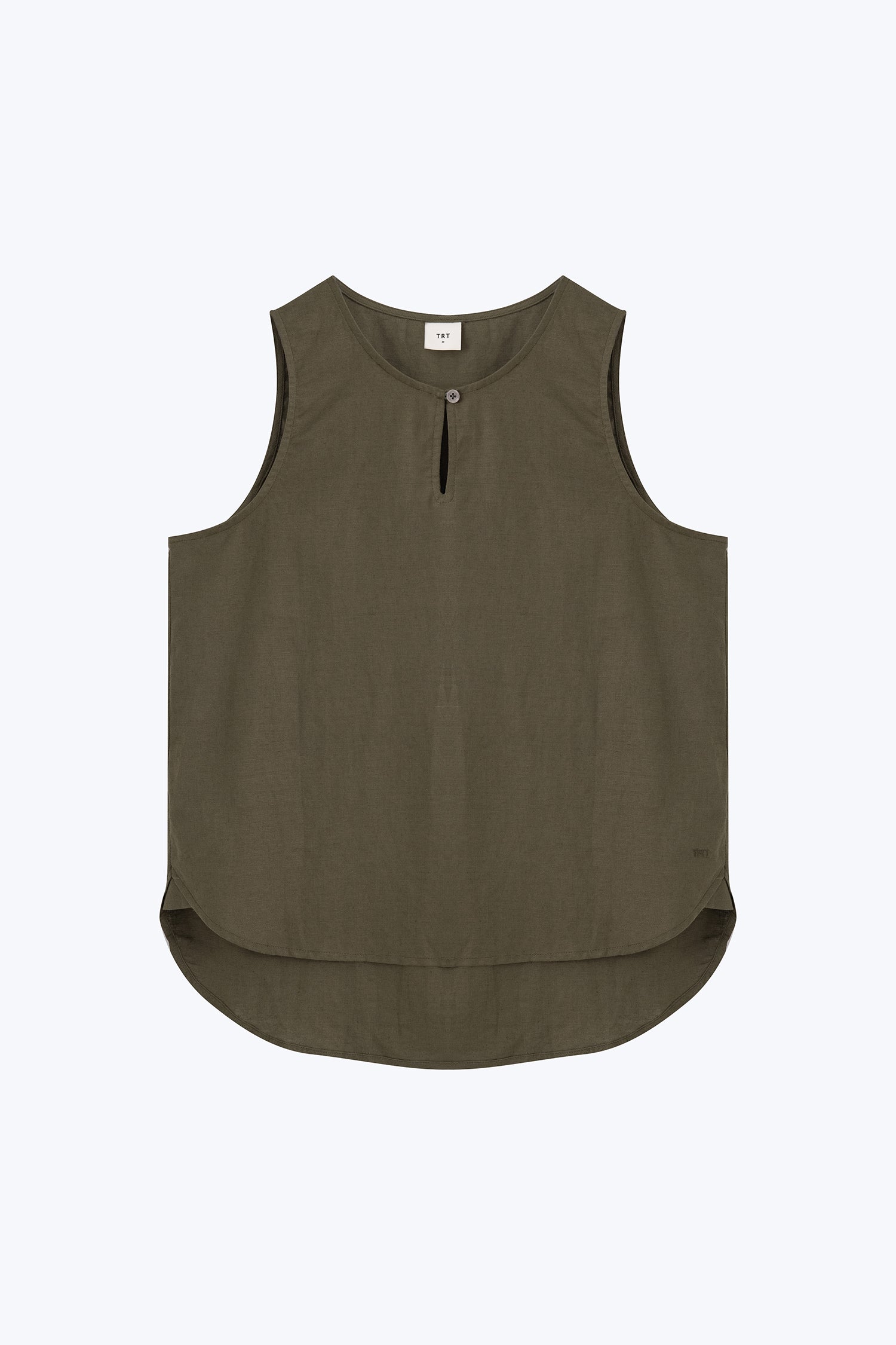 Keyhole Sleeveless Blouse - Army Green