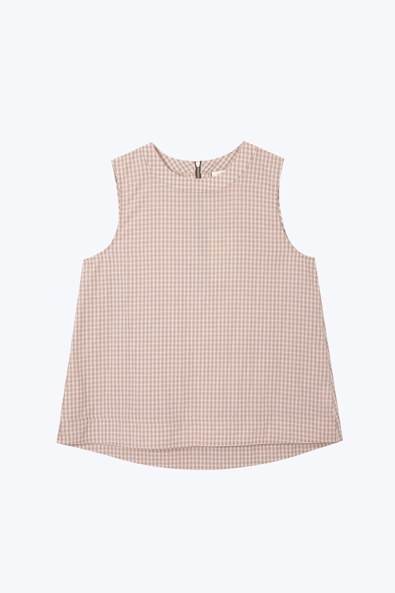Checkered Sleeveless Blouse - Checkered Cocoa