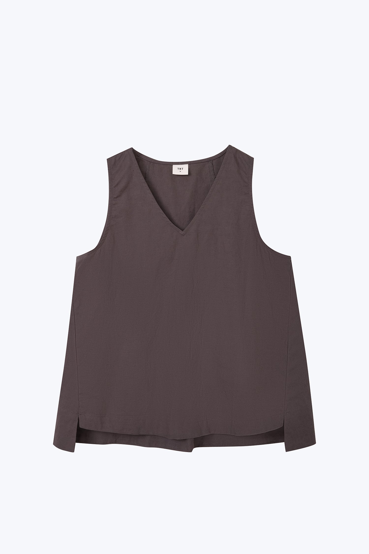 V-Neck Sleeveless Blouse - Charcoal