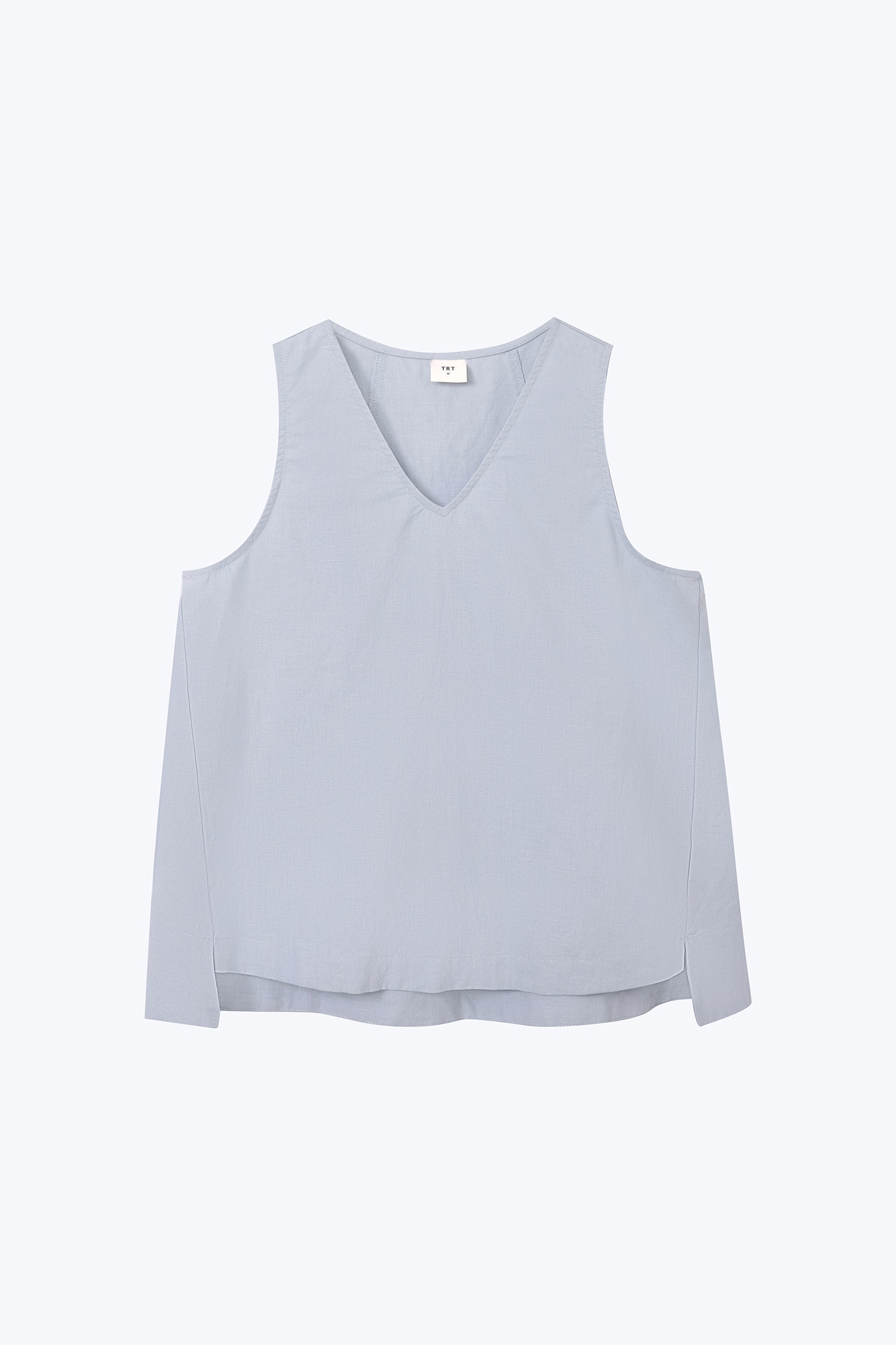V-Neck Sleeveless Blouse - Dusty Blue