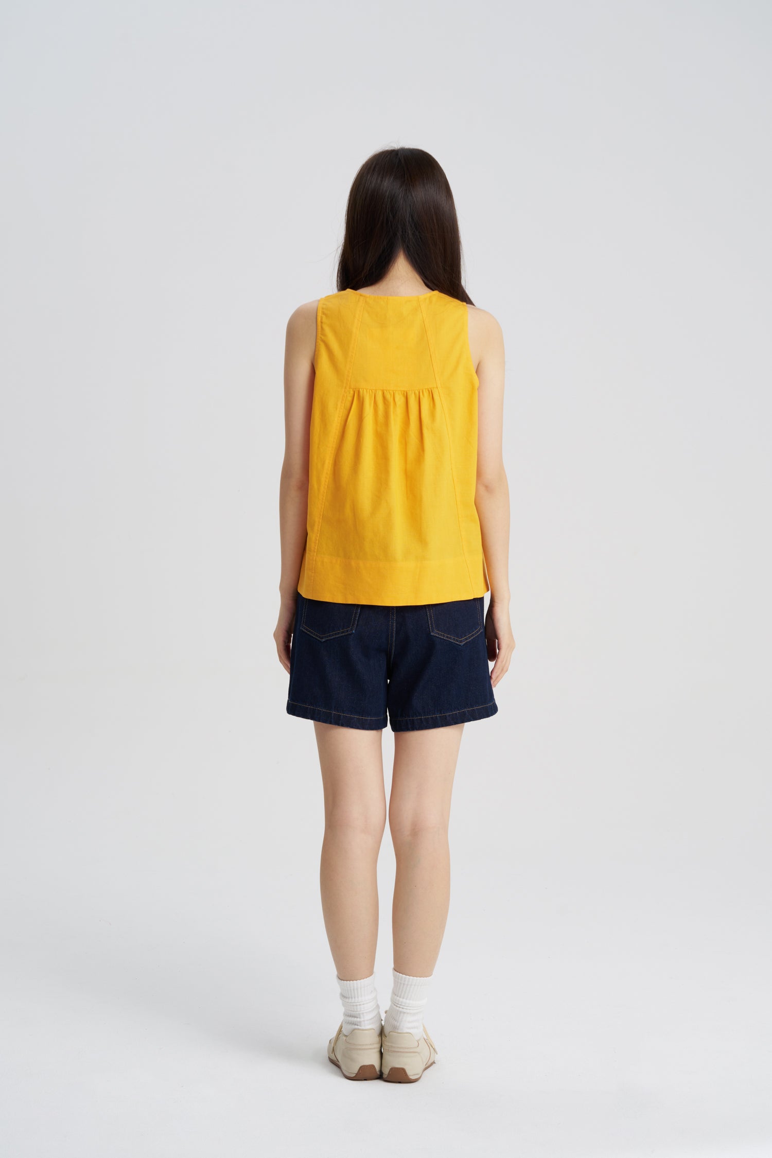 V-Neck Sleeveless Blouse - Sunray