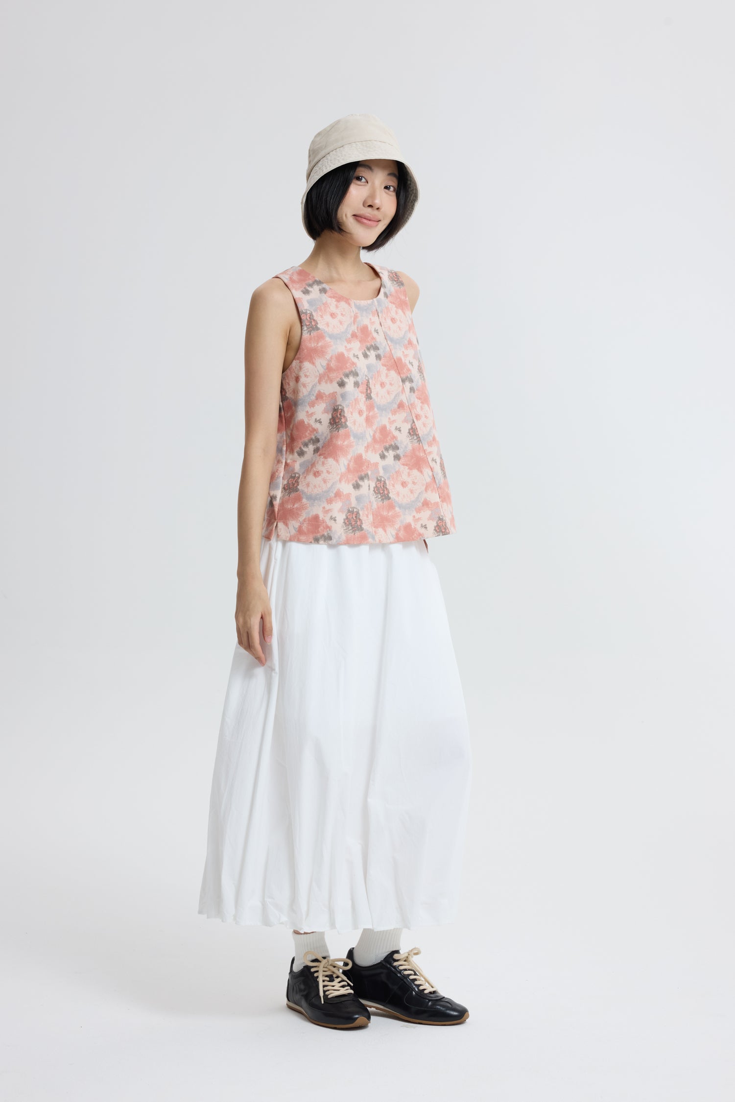 Floral Panelled Blouse - Floral Salmon