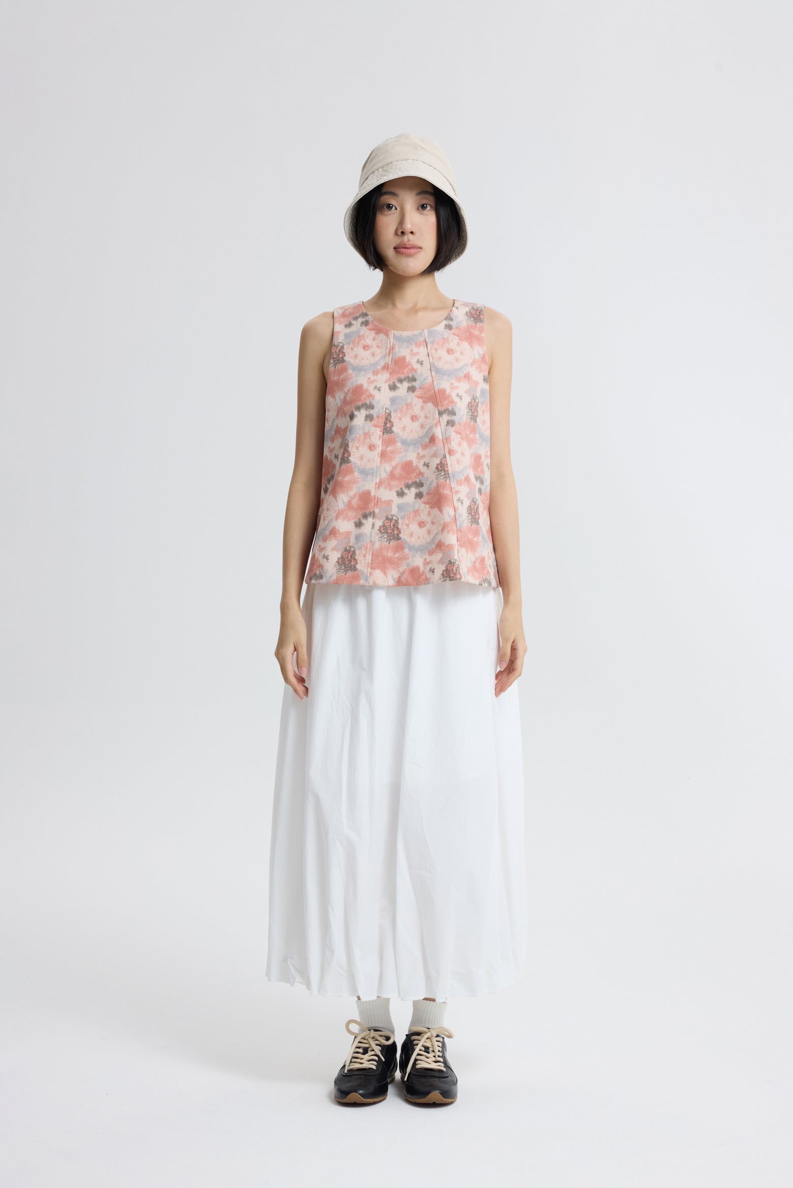 Floral Panelled Blouse - Floral Salmon