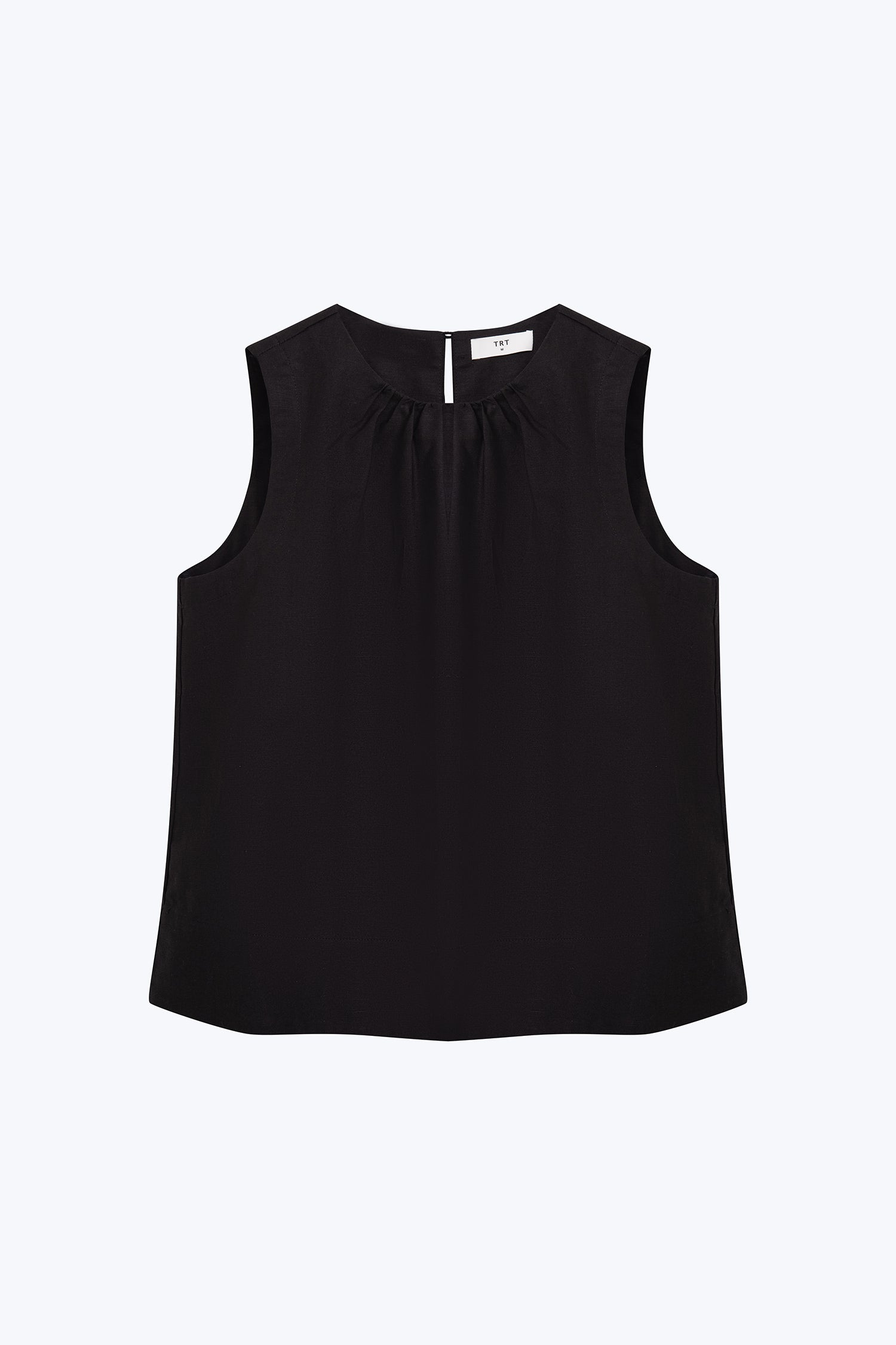 Gathered Collar Blouse - Black