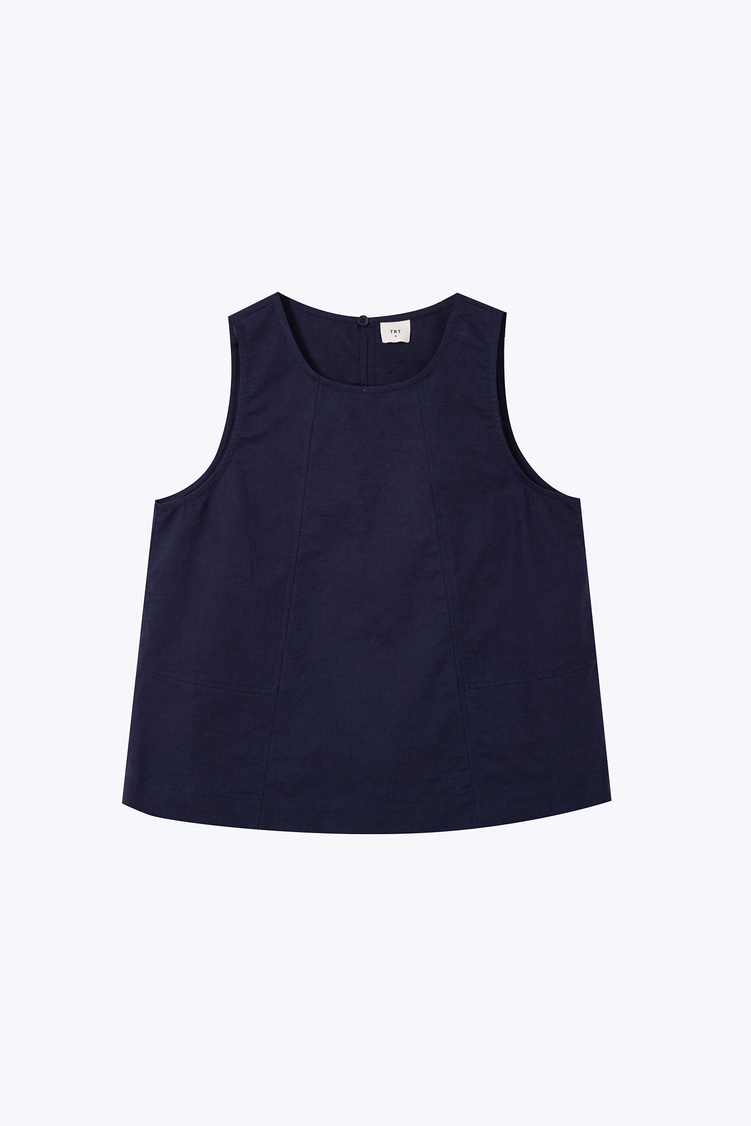 Sleeveless Panelled Blouse - Navy