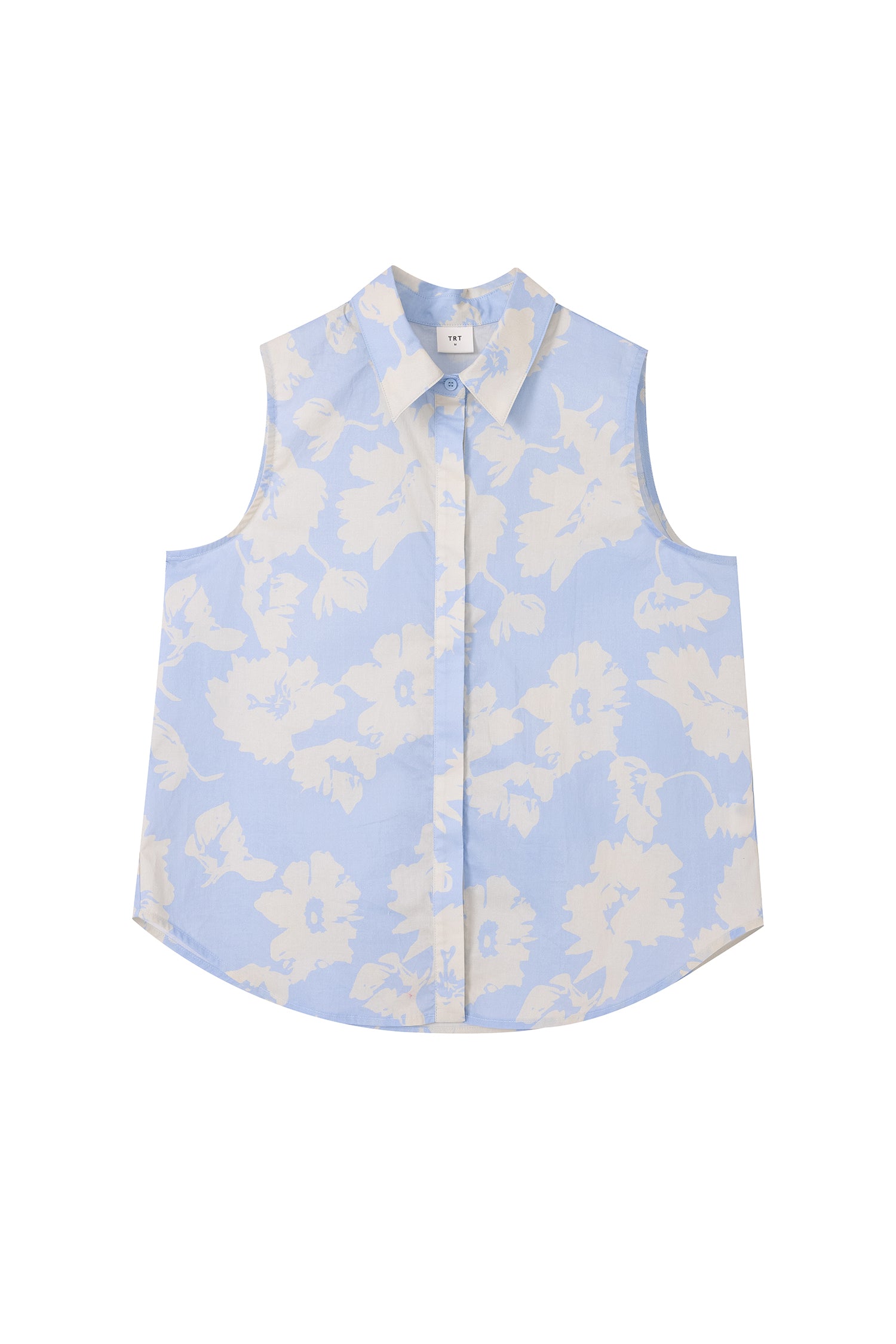 Floral Sleeveless Blouse - Floral Blue